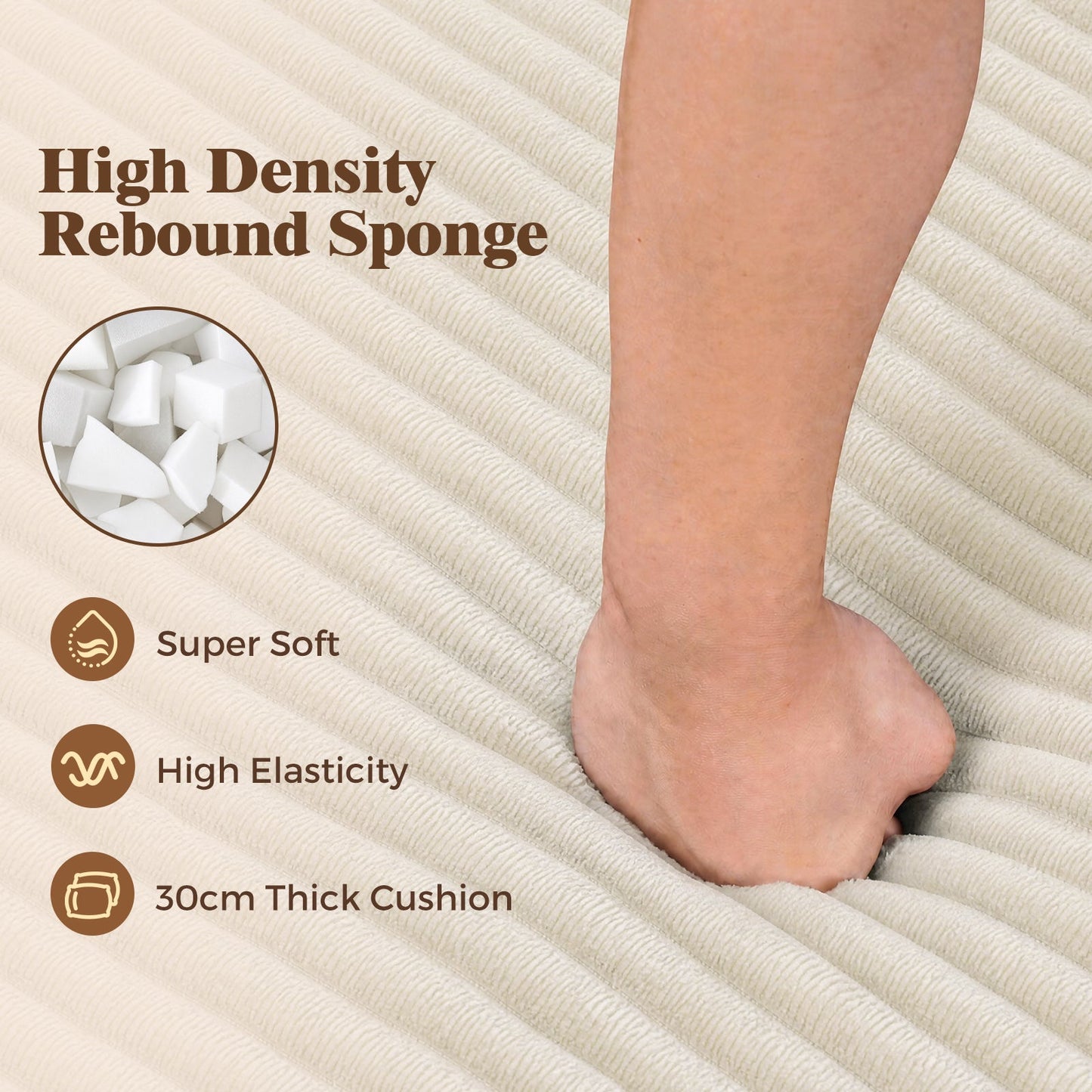 Advwin Bean Bag Floor Sofa w/ High-Density Foam