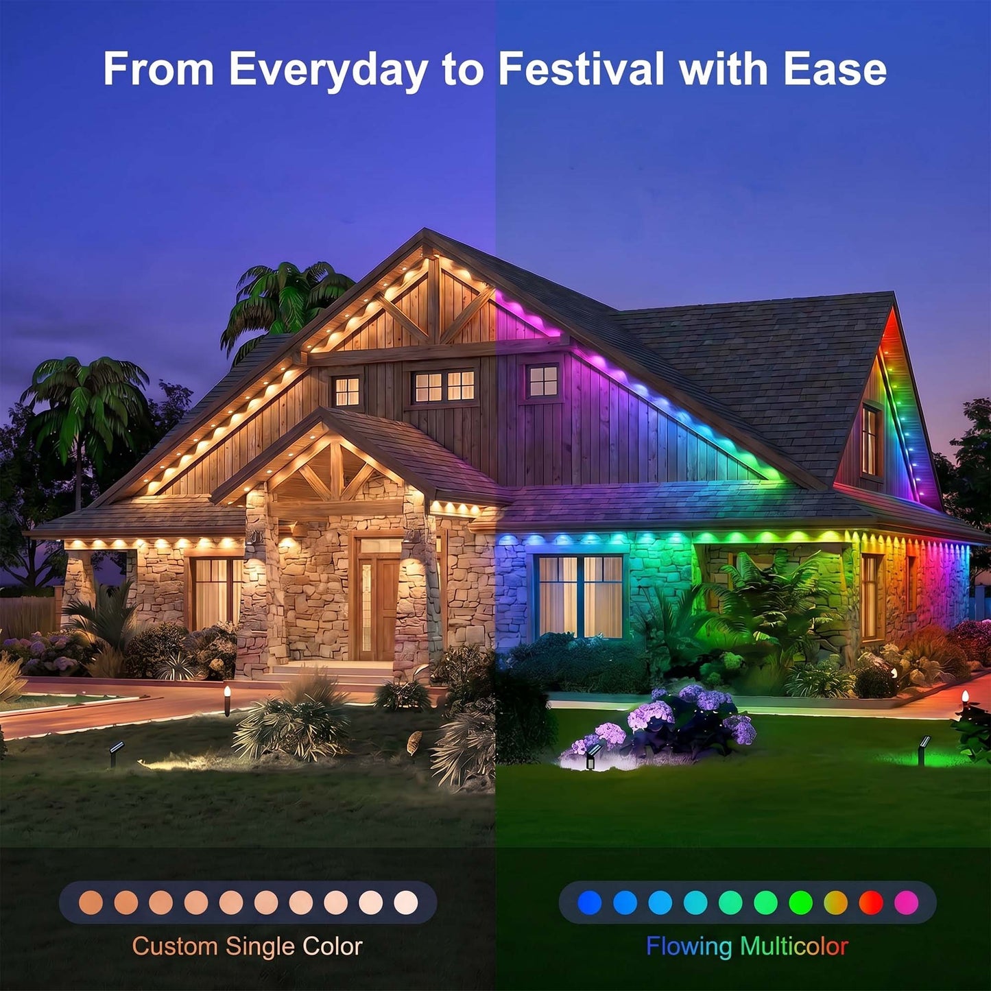 Advwin IP67 LED Outdoor Lights with App/Remote Control