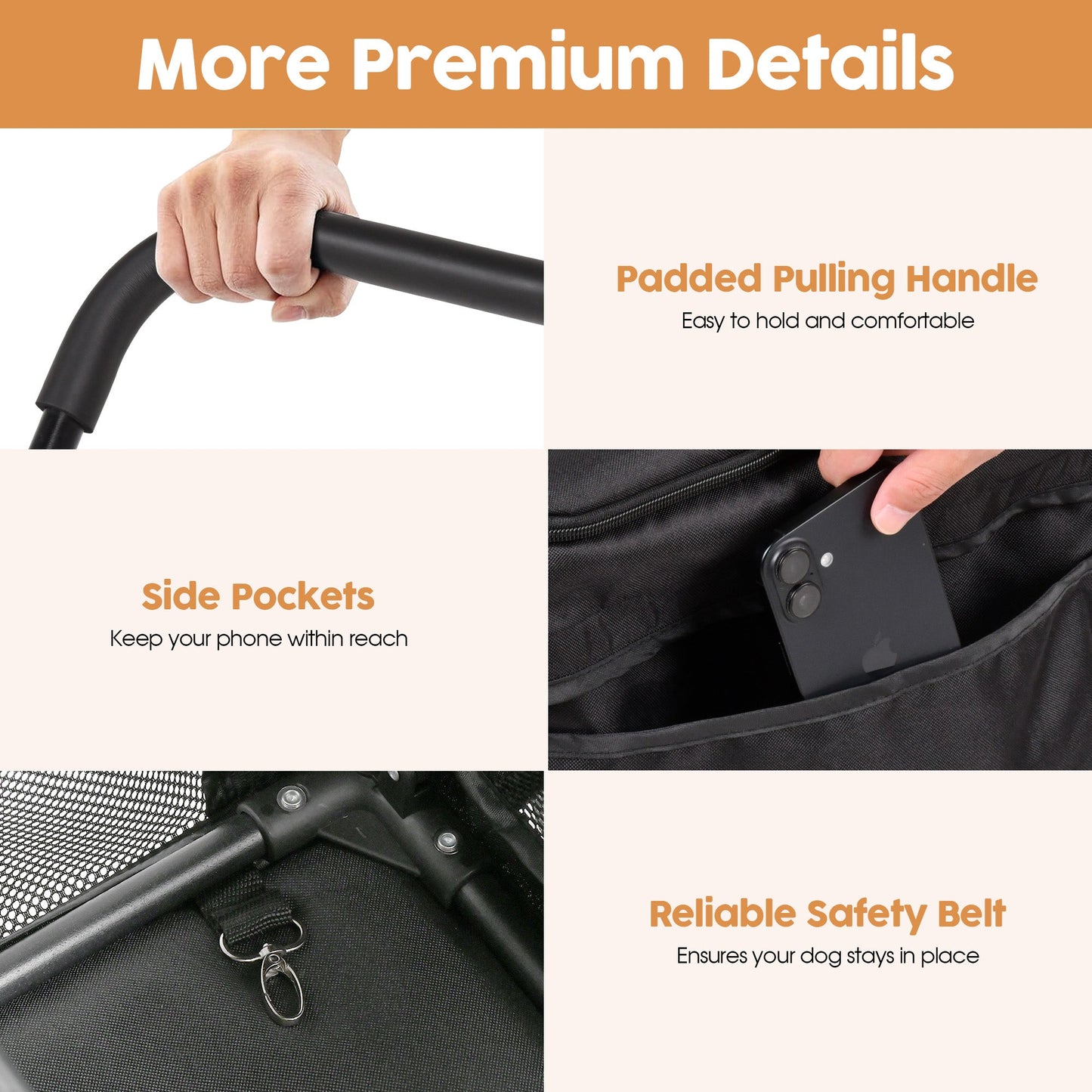 Advwin 3-in-1 Double Pet Stroller for Dogs and Cats