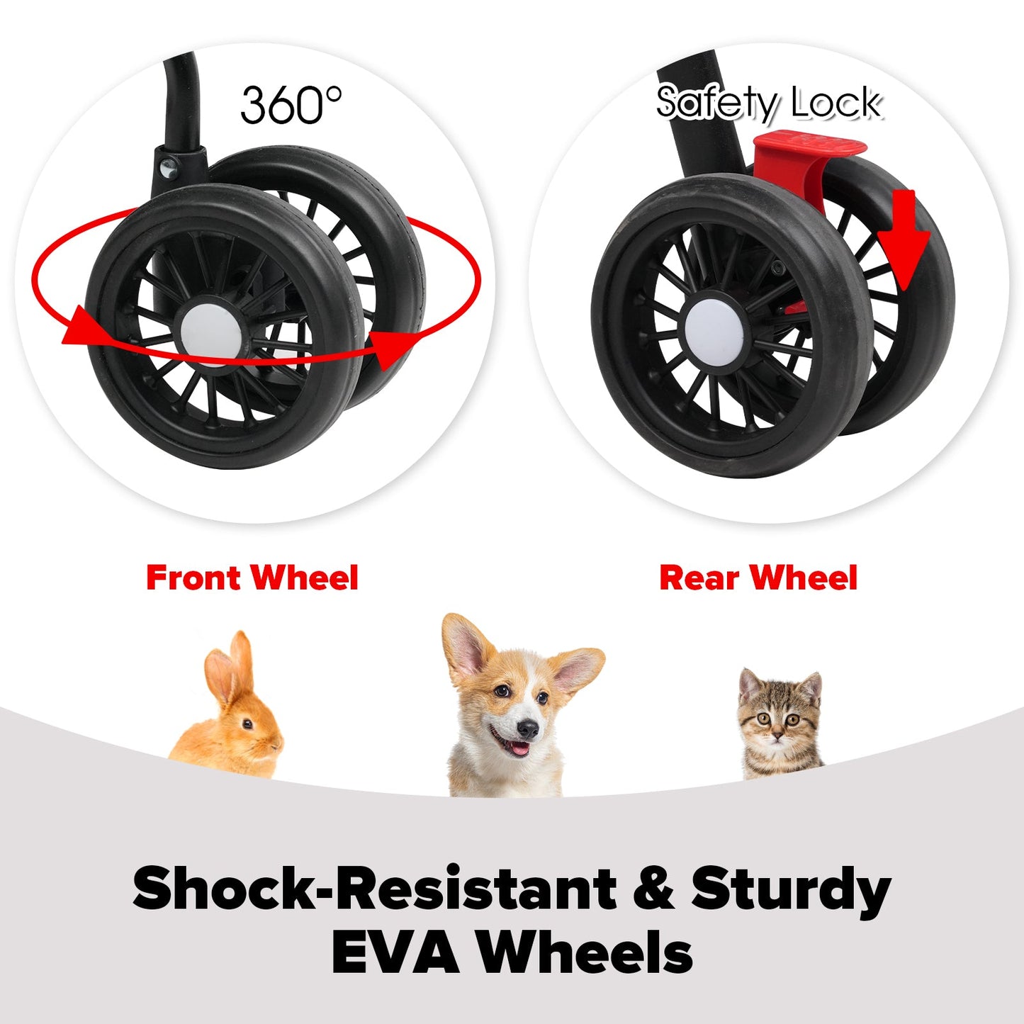 Advwin Pet Stroller Dog Carrier Foldable 4-Wheel