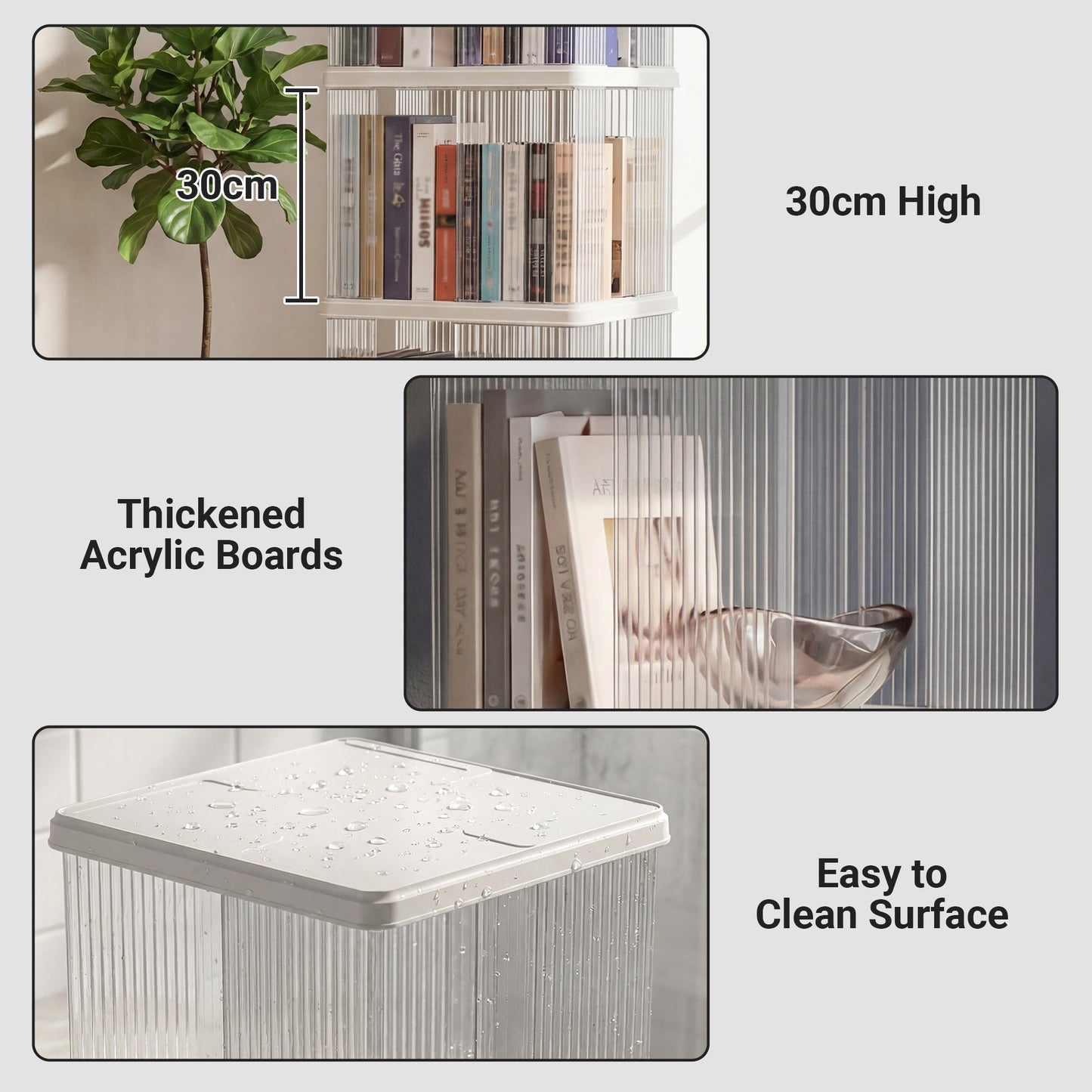 Advwin 4-Tier Rolling Bookshelf Storage Bookcase