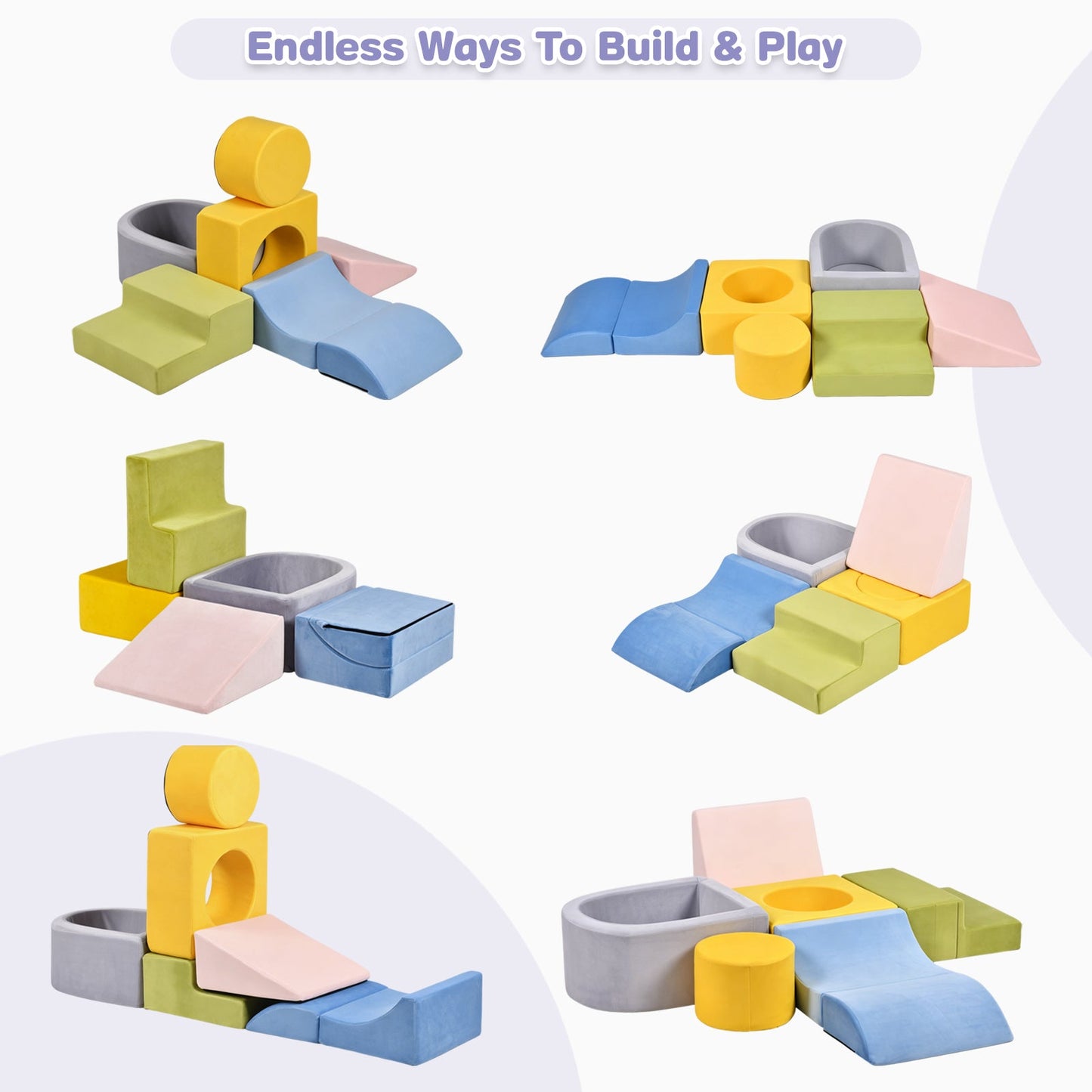 Advwin 6-Piece Kids Foam Climbing Blocks
