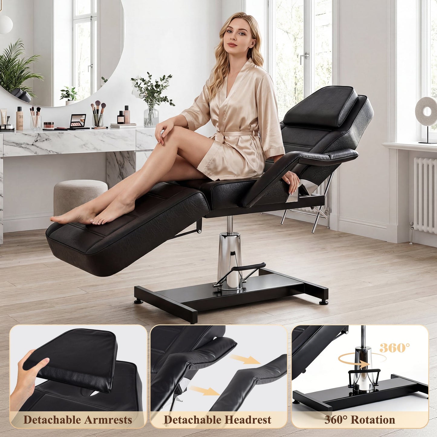 Advwin Hydraulic Adjustable Facial Bed Chair Multi-Purpose