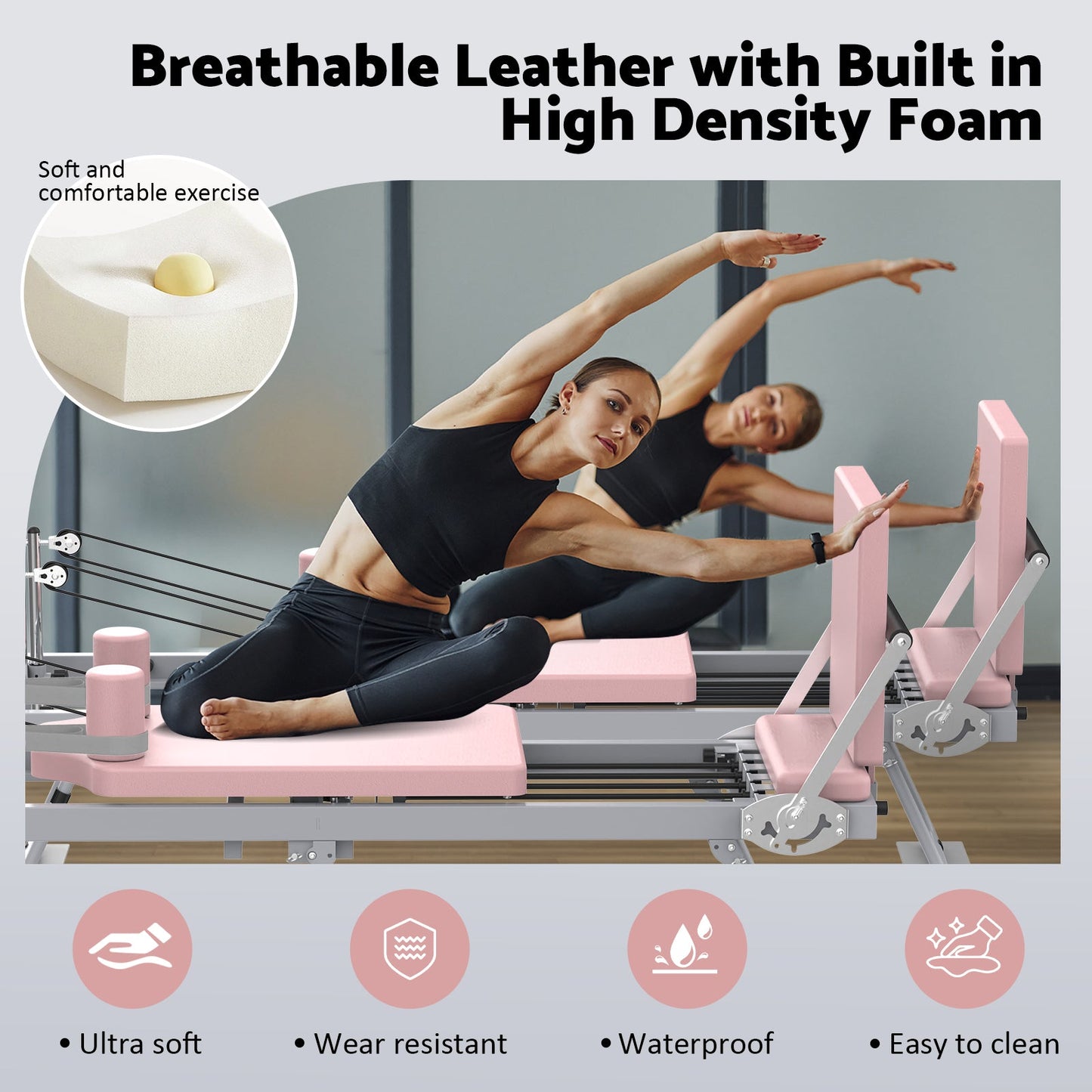 Advwin Foldable Pilates Reformer Machine with Jump Board