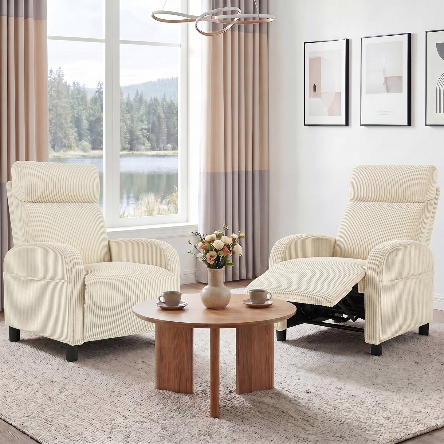 Advwin Recliner Chair with Adjustable Backrest & Footrest