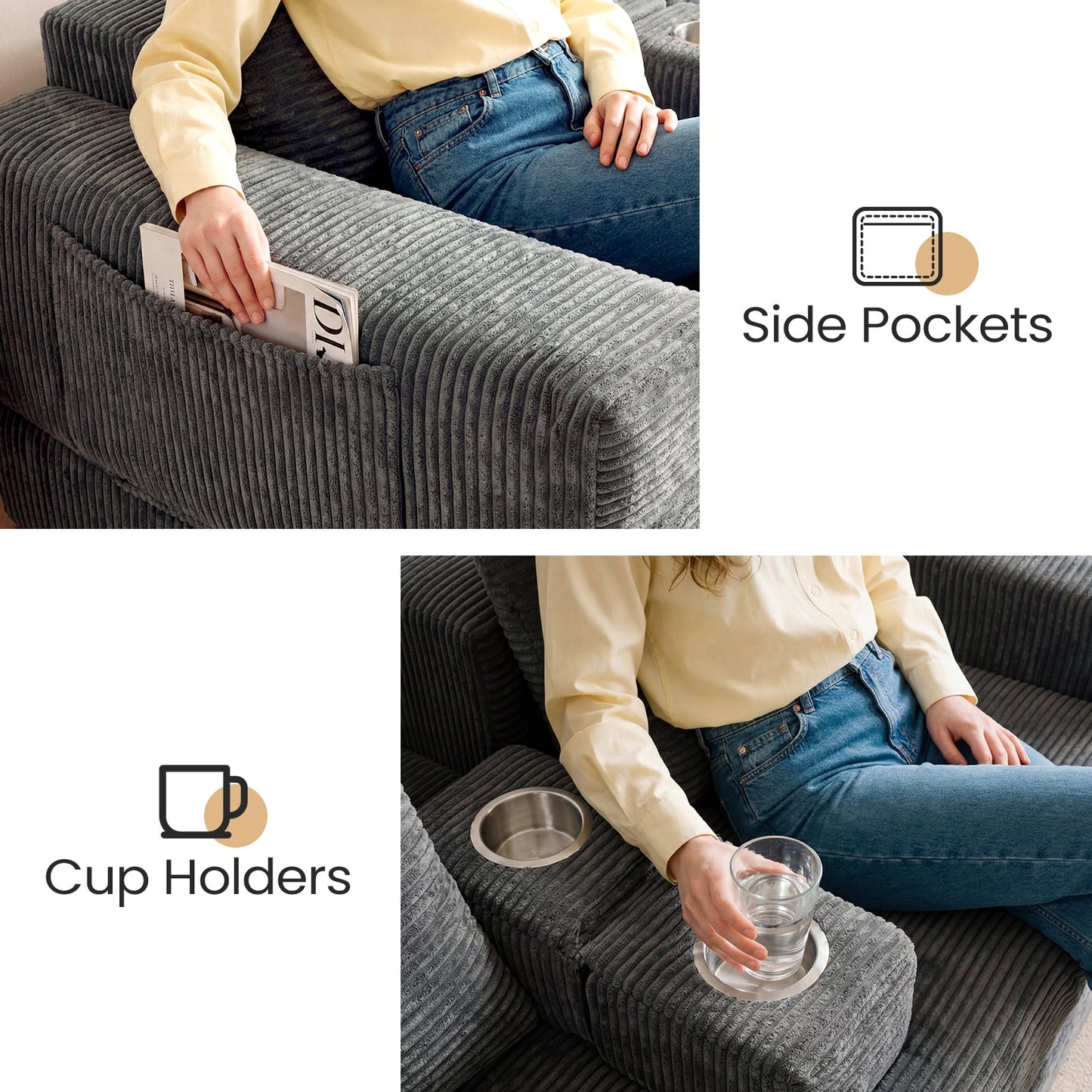 Advwin Folding Sofa Bed 2 in 1 Convertible Floor Sofa
