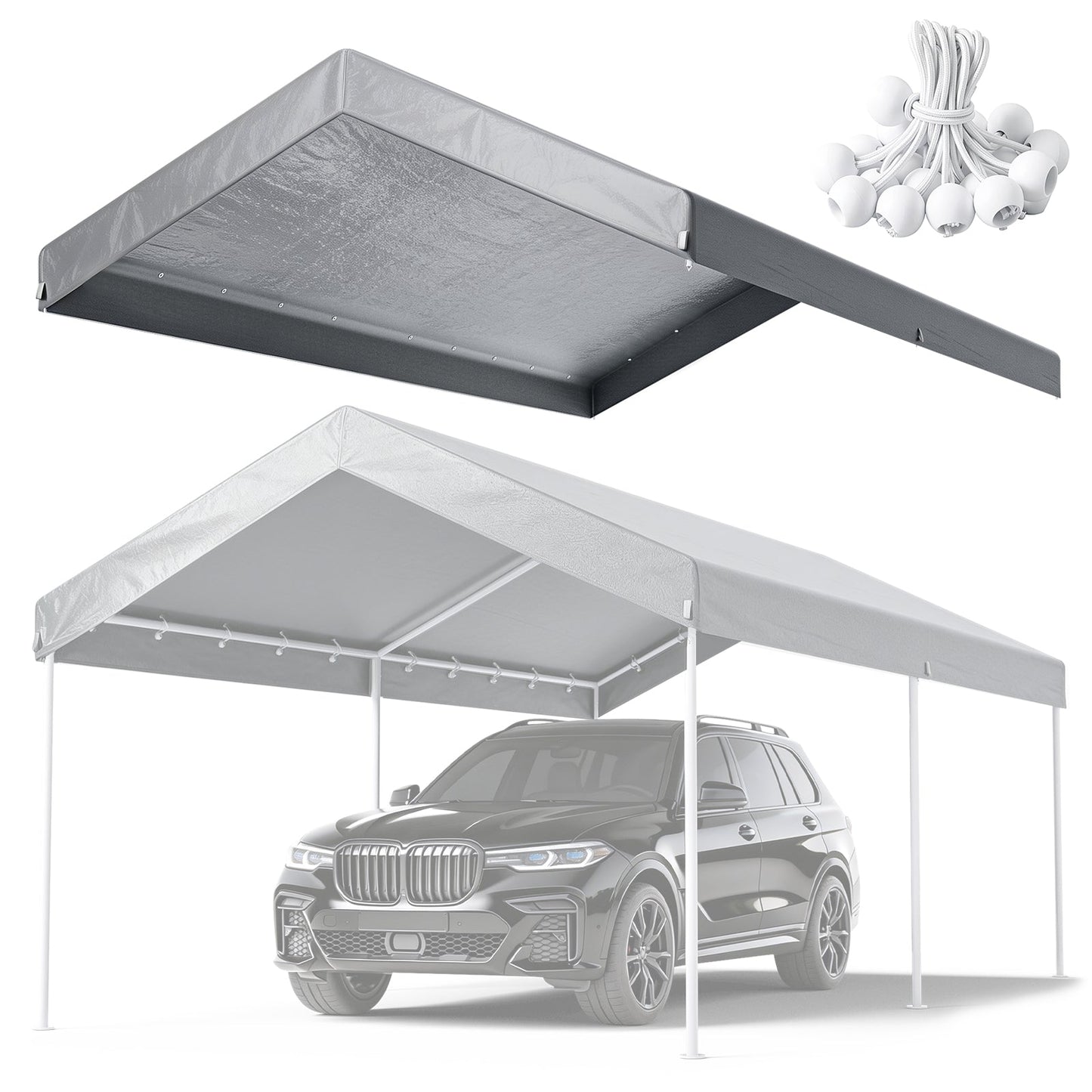 Advwin 3×6m Carport Replacement Canopy Cover