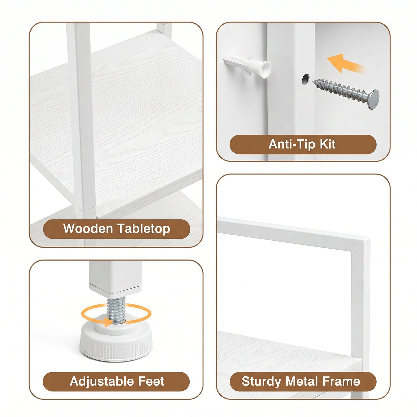 Advwin 3-Tier Desktop Organizer Shelf with 5 Hooks