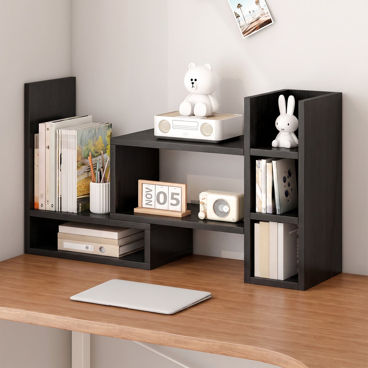 Advwin Adjustable Desktop Bookshelf Organizer