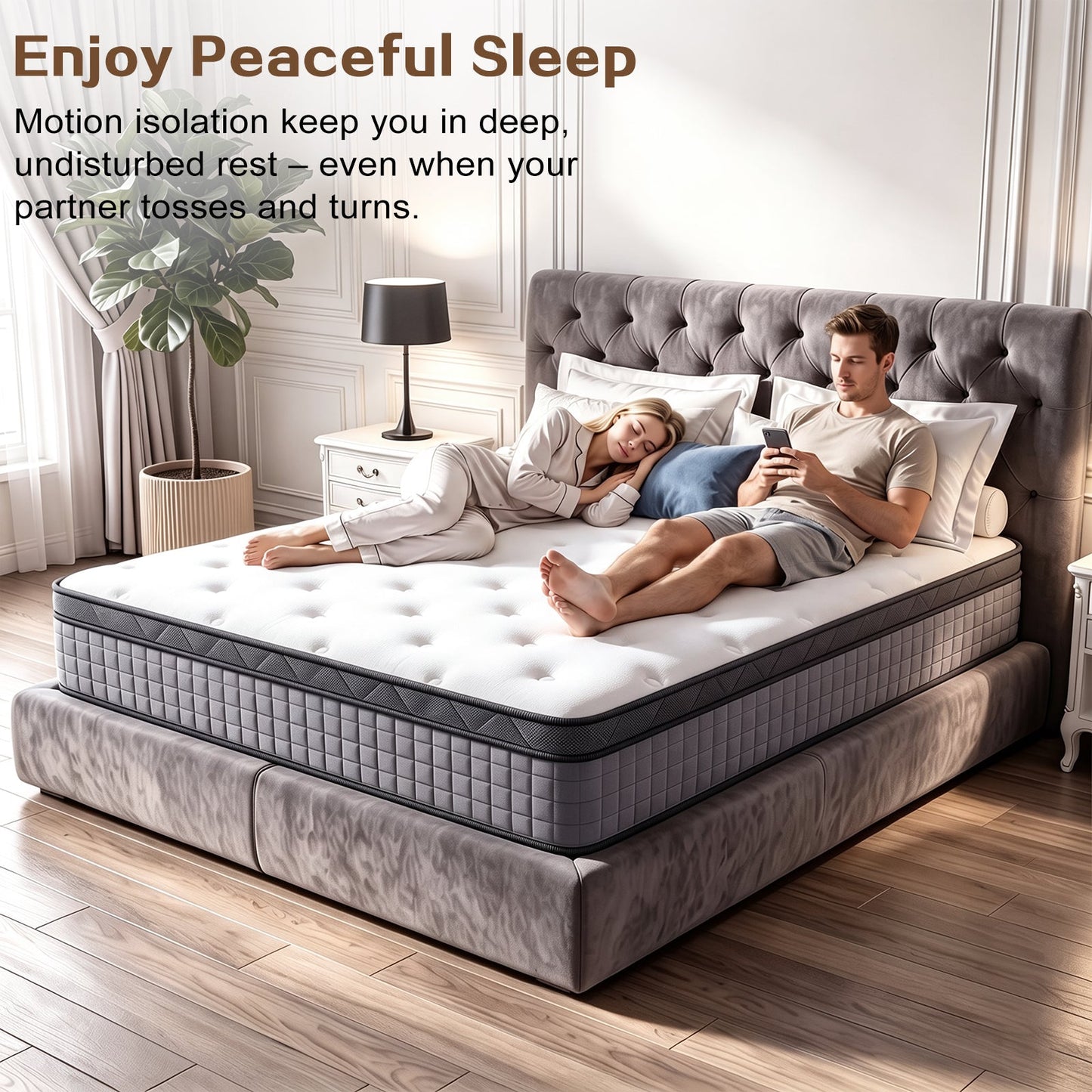 Advwin 32CM Hybrid Mattress w/ Memory Foam & Pocket Springs
