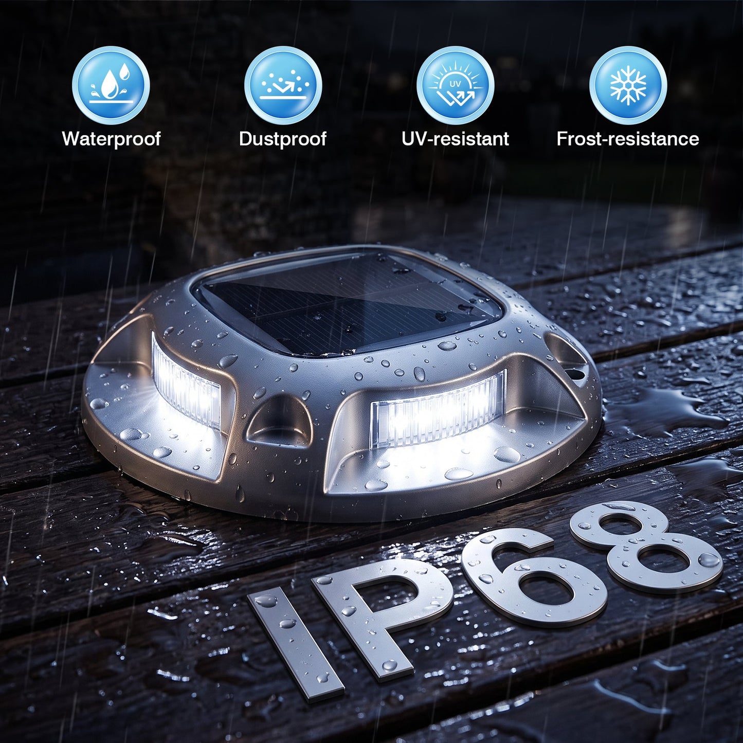 Advwin Solar Deck Lights  2 Color in 1 Driveway Lights
