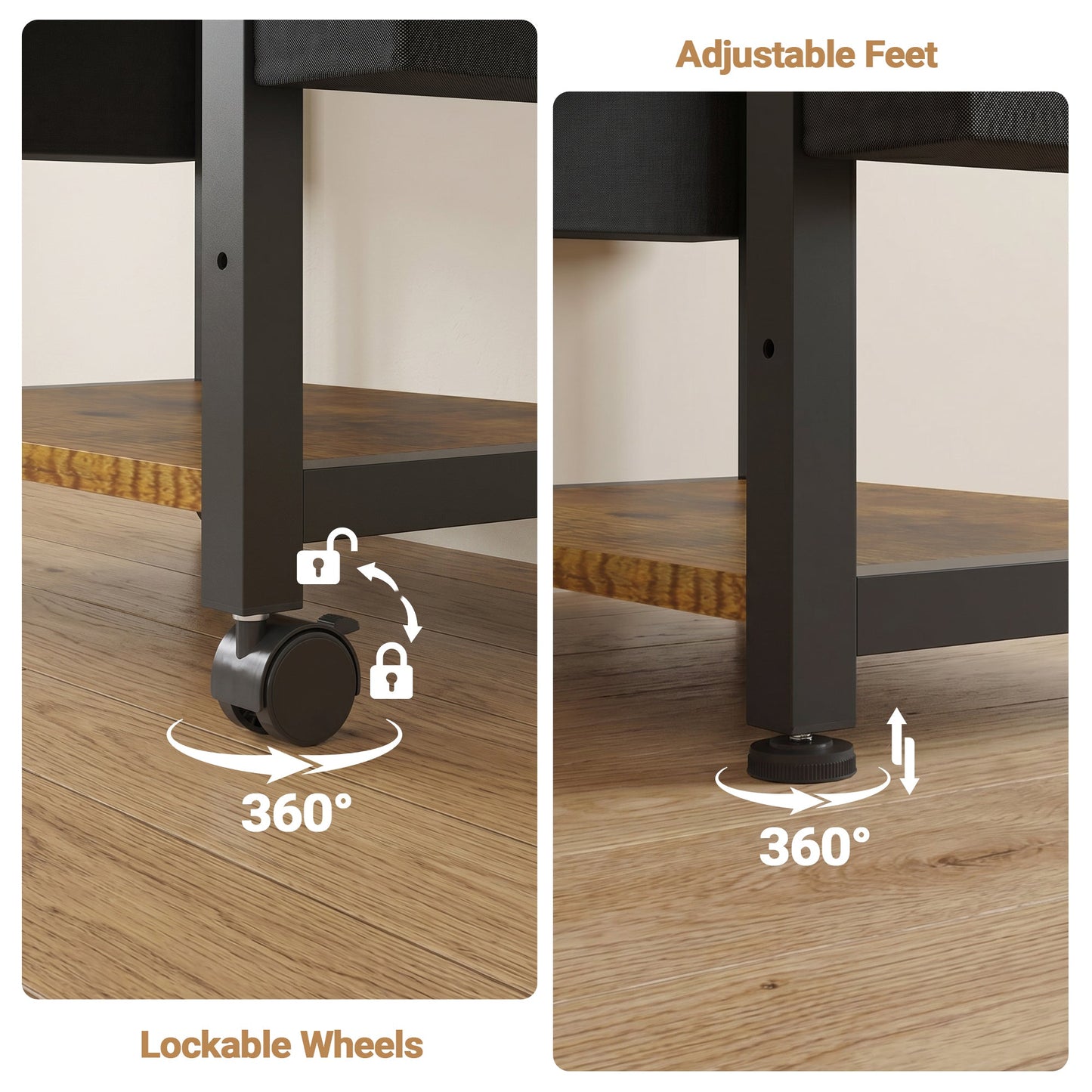 Advwin Height Adjustable Printer Stand with Wheels