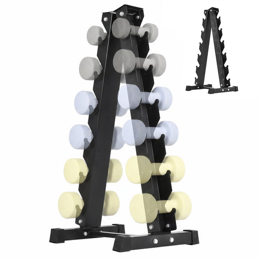 Advwin 6-Tier Heavy-Duty A-Frame Dumbbell Rack