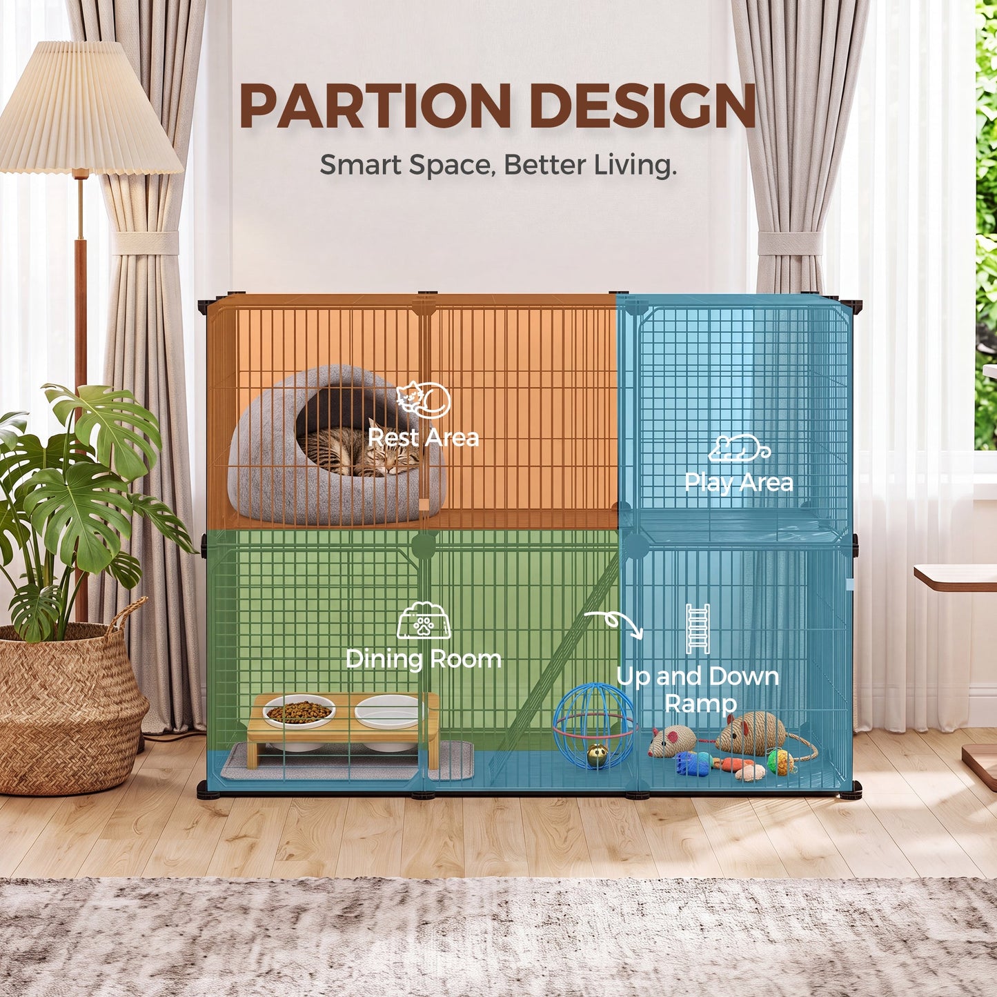 Advwin Metal Wire Pet Playpen Cat Enclosure