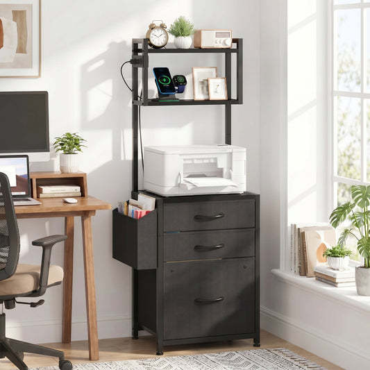 Advwin File Cabinet with Charging Station & 3 Drawers