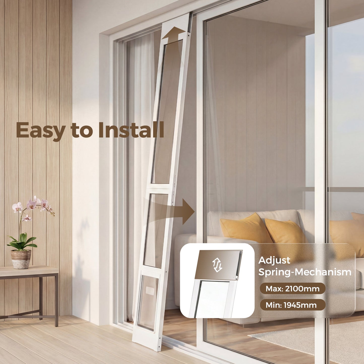 Advwin Dog Door for Sliding Glass Door Medium
