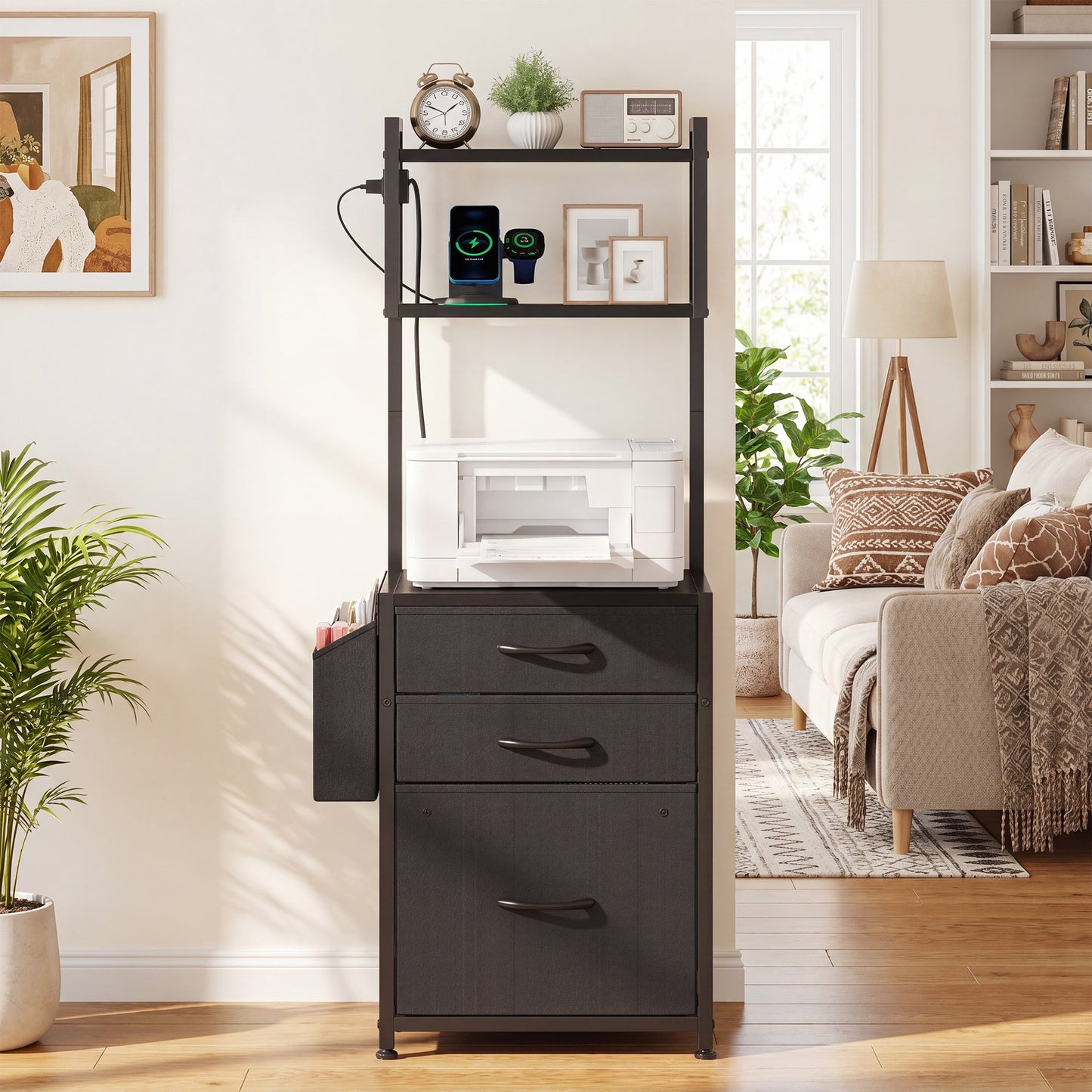 Advwin File Cabinet with Charging Station & 3 Drawers
