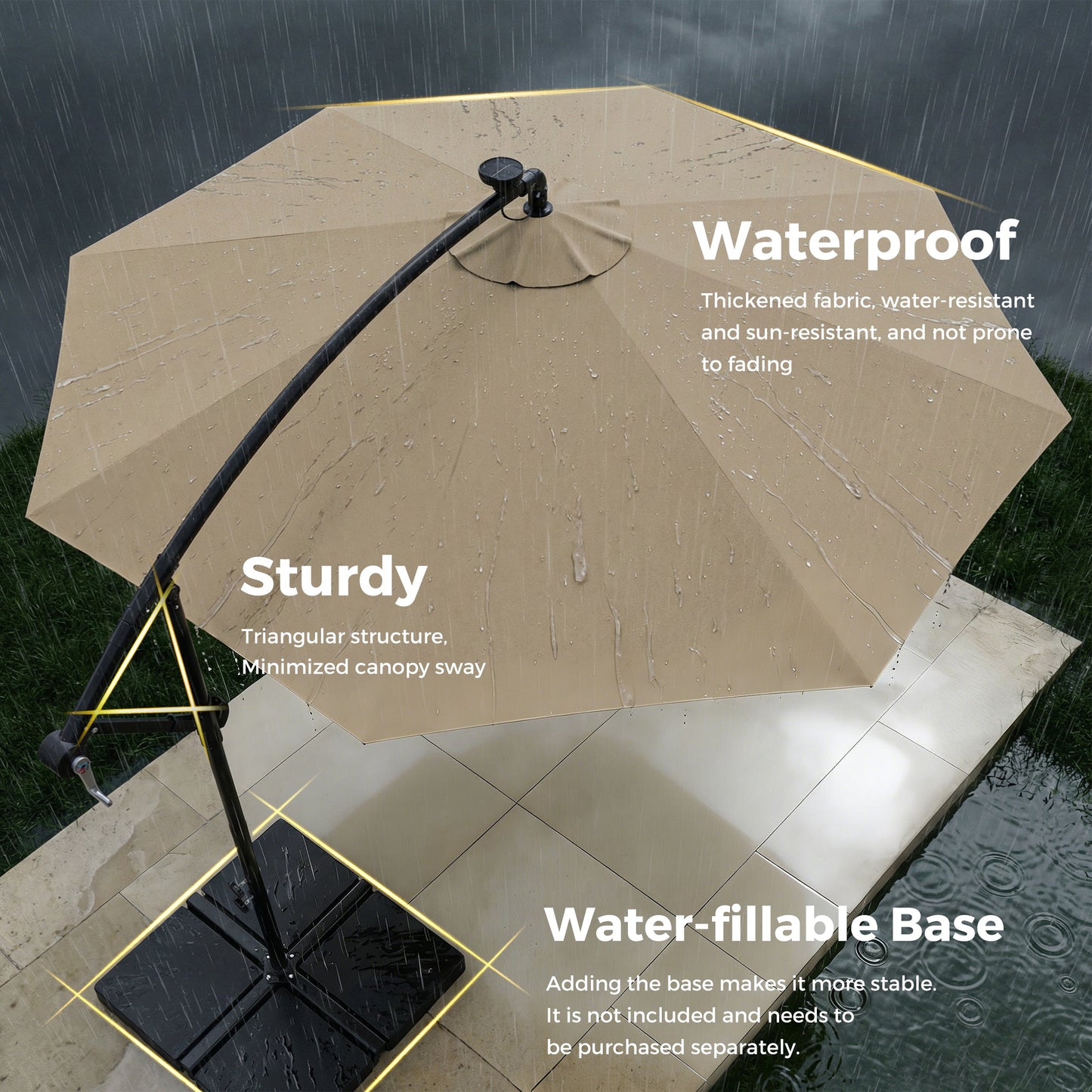 Advwin 3m Offset Hanging Cantilever Umbrella - No Base
