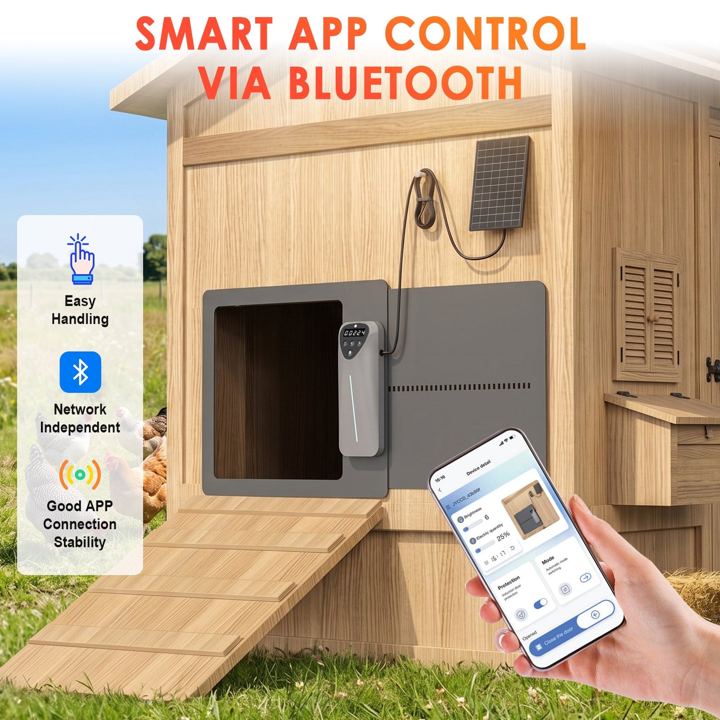 Advwin Solar Automatic Chicken Coop Door w/ App Control