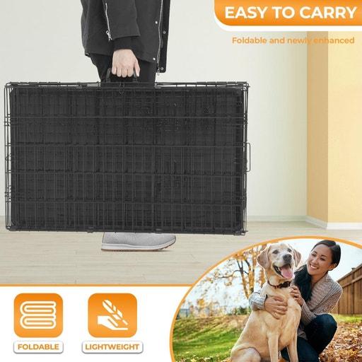 Advwin Dog Cage Crate Foldable Kennel 2 Doors