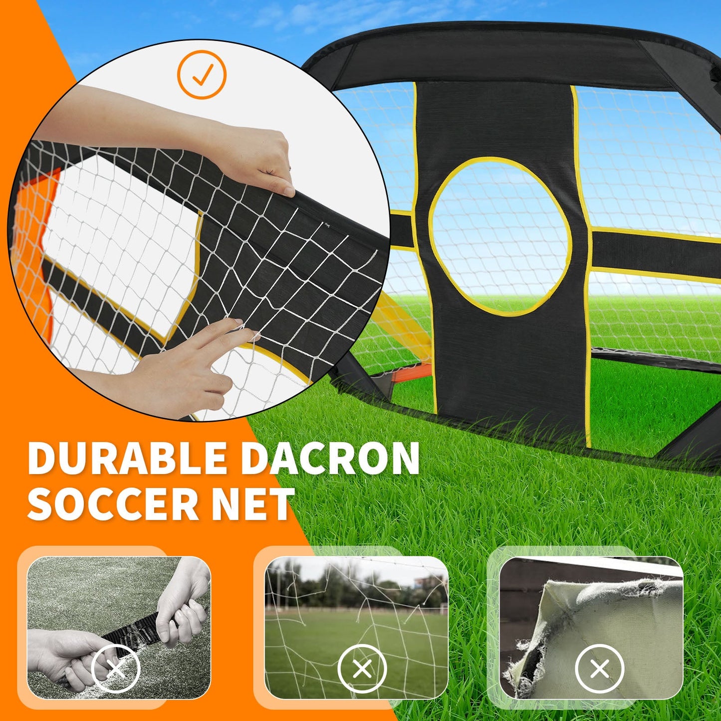 Advwin Portable Soccer Goal Quick Set Up Football Net