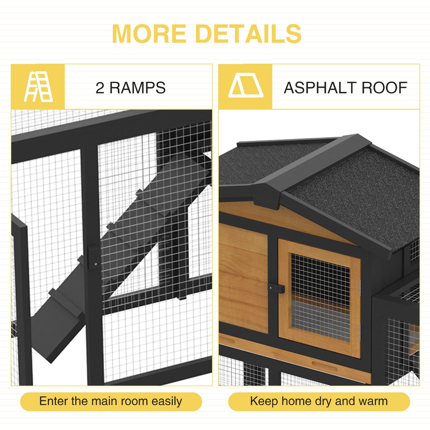 Advwin Rabbit Hutch Wooden Chicken Coop
