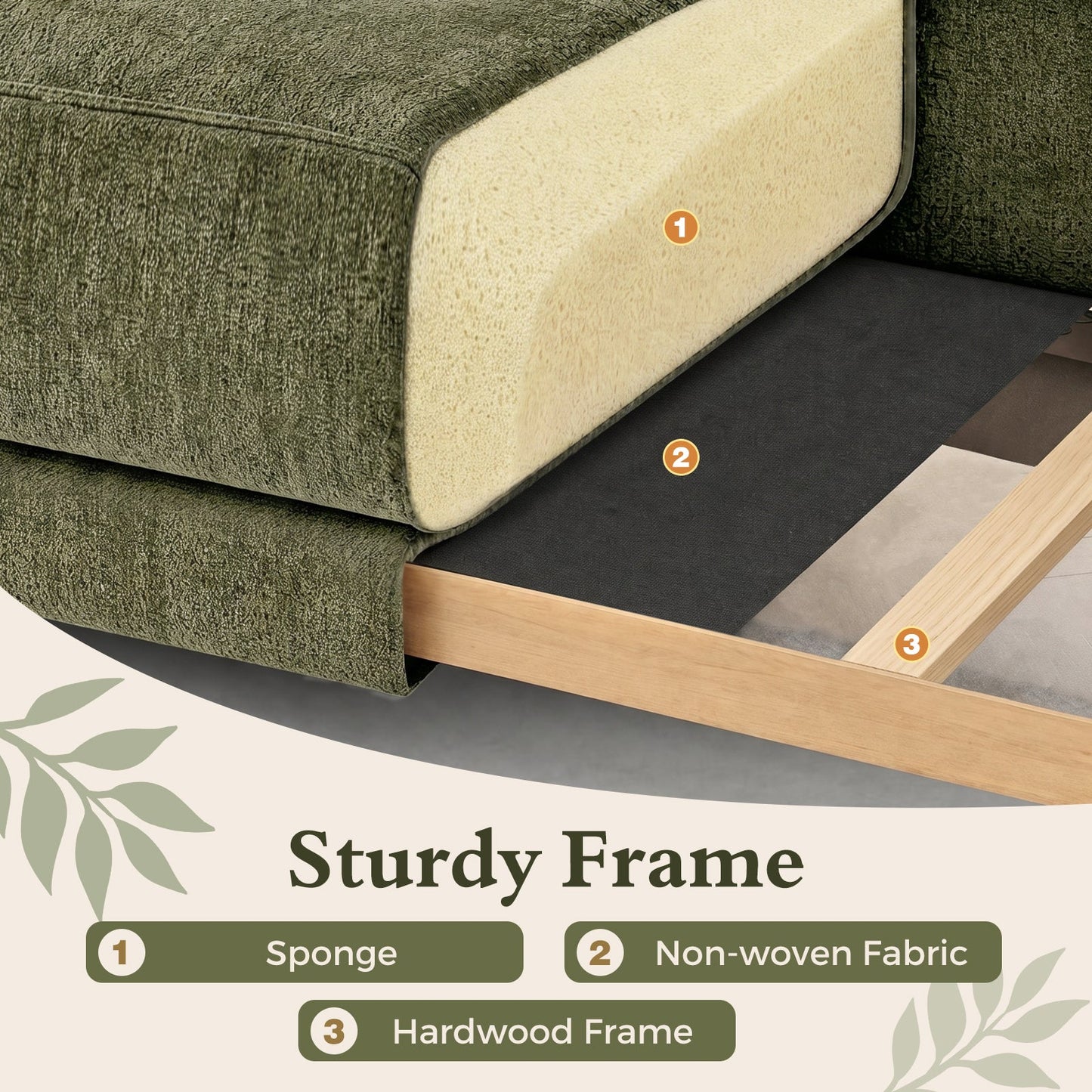 Advwin 3 Seater Sofa with Removable Backrest 225cm