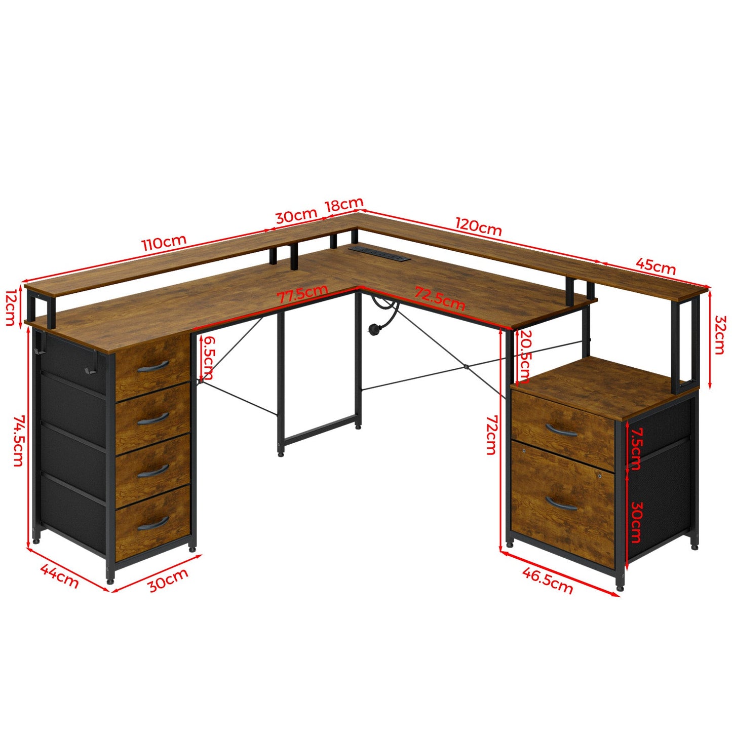 Advwin L Shaped Gaming Desk with Monitor Stand