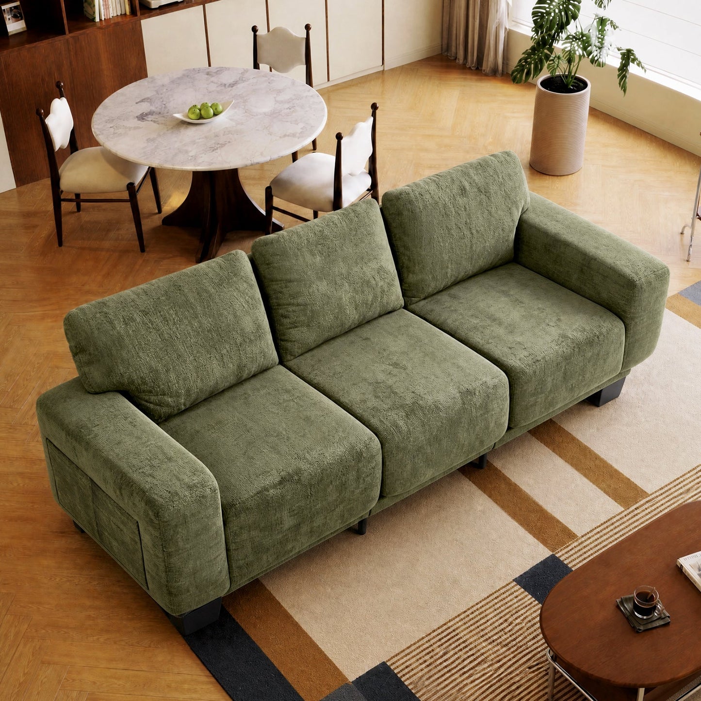Advwin 3 Seater Sofa with Removable Backrest 225cm