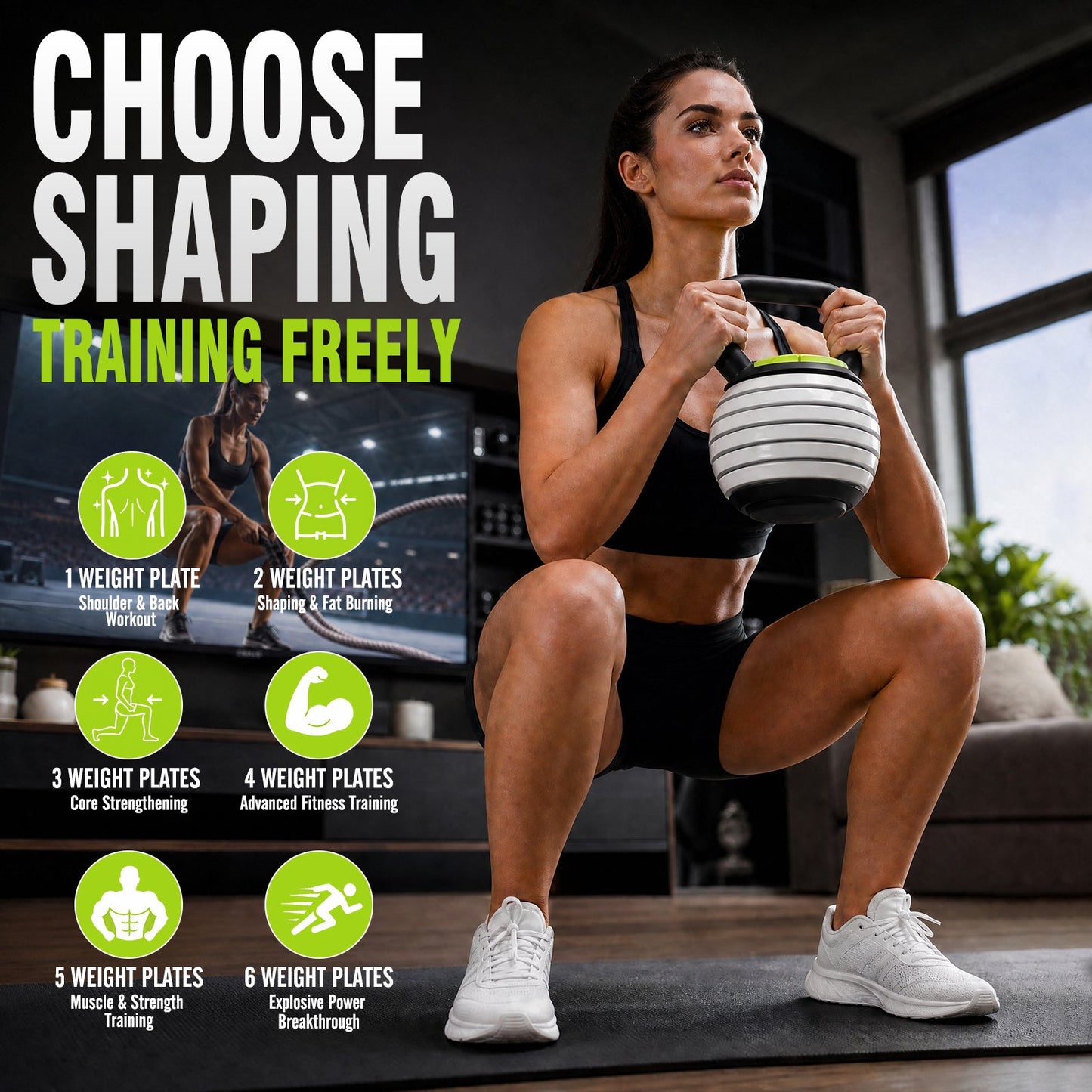 Advwin Adjustable Kettlebell Weight Set for Home Gym