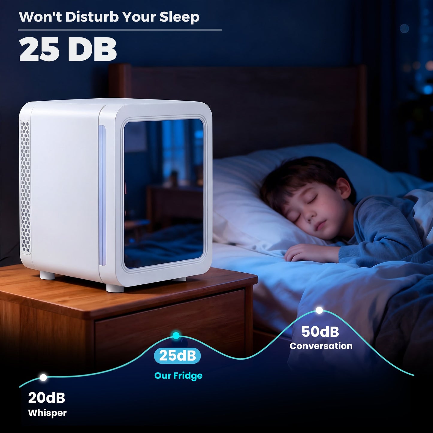 Advwin 4L Mini Fridge with LED Light White