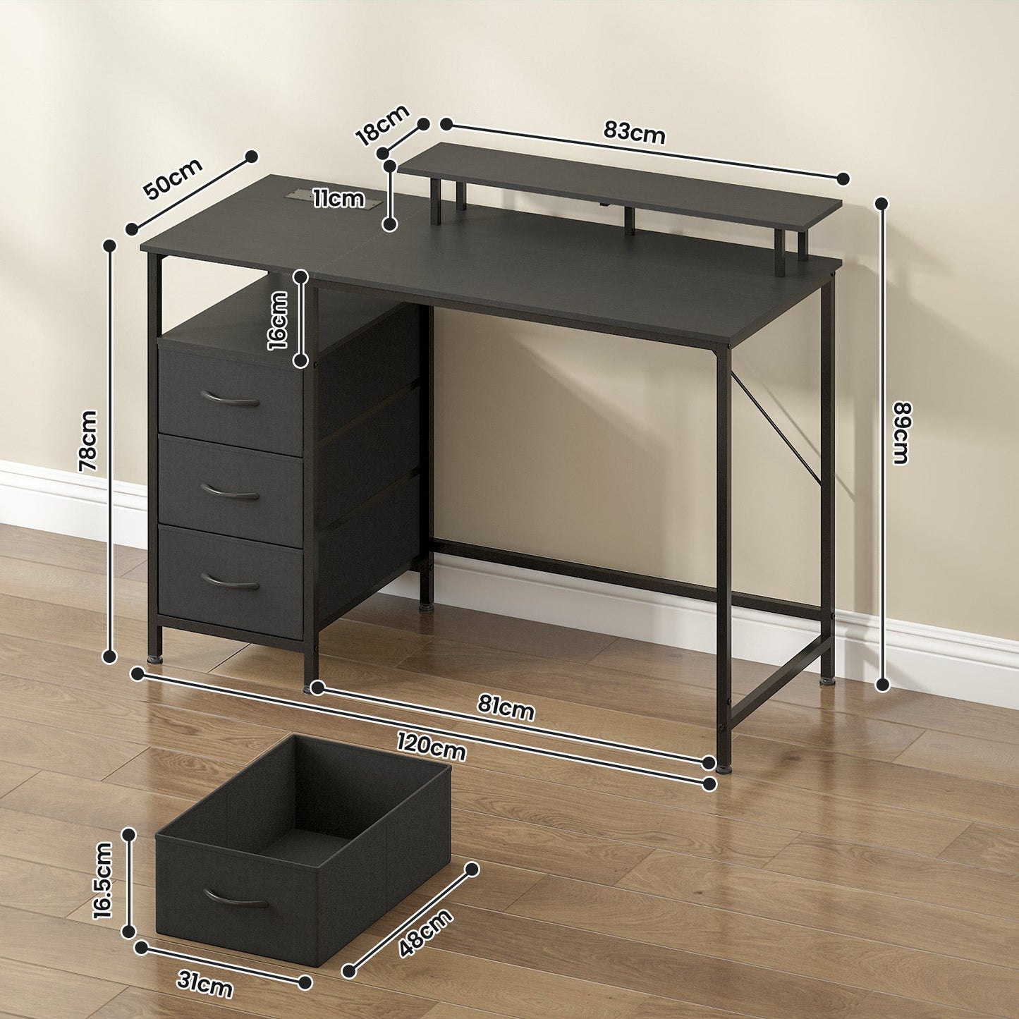 Advwin 120cm Reversible Gaming Desk for Home & Office