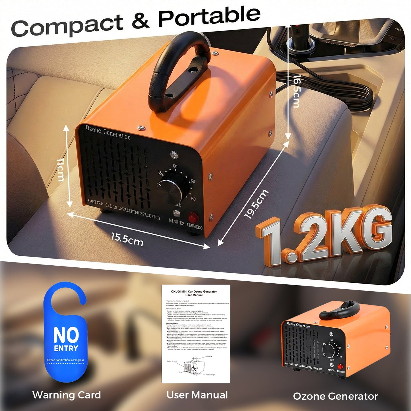 Advwin 30,000 mg/h Portable Ozone Generator for Car & Room