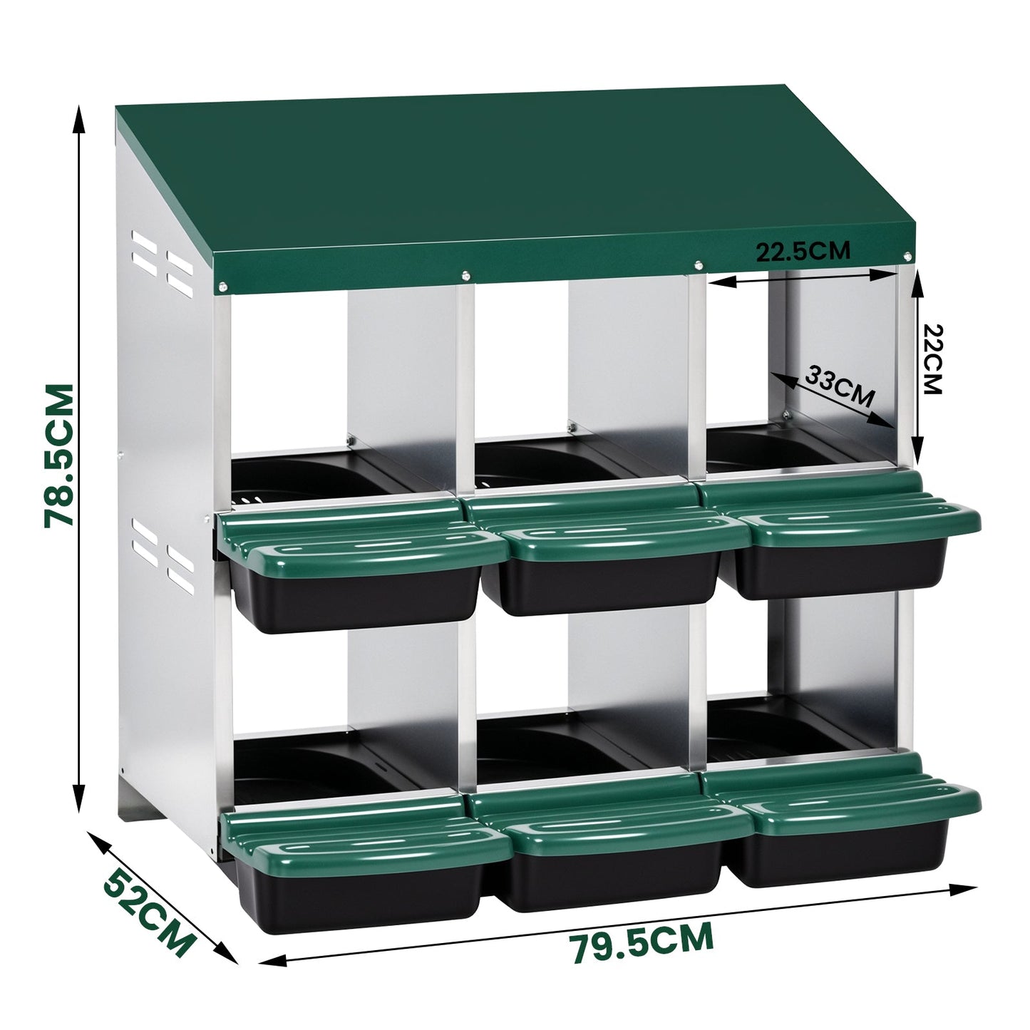 Advwin 6 Hole Chicken Hen Coop Egg Nesting Box