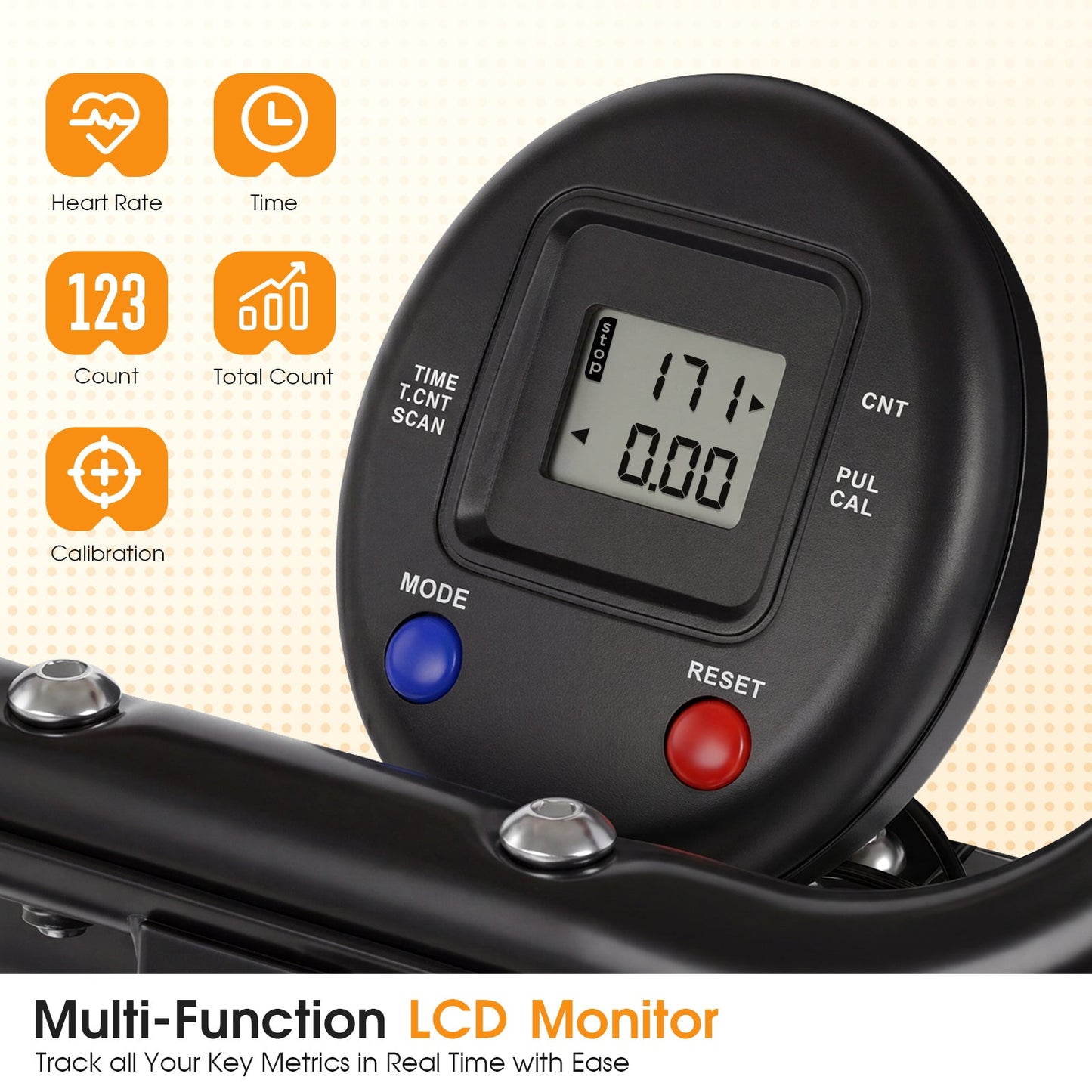 Advwin Foldable Air Walker Exercise Machine w/ Heart Rate Monitor