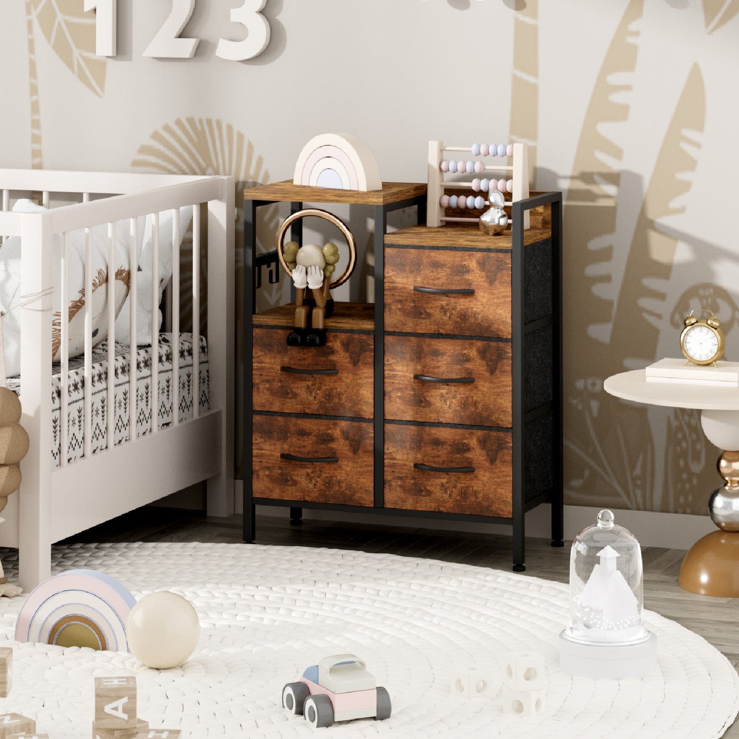 Advwin Chest of 5 Drawers Storage Cabinet