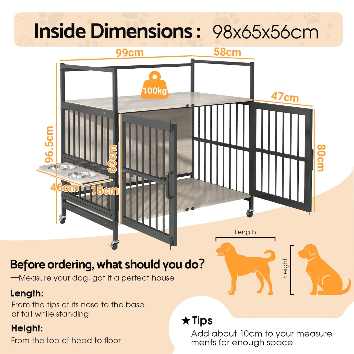 Advwin Furniture Style Large Dog Crate