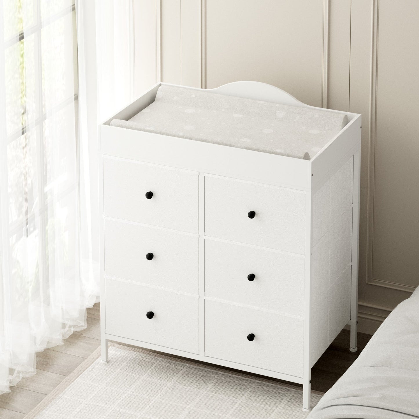Advwin Baby Change Table w/ 6 Storage Drawers