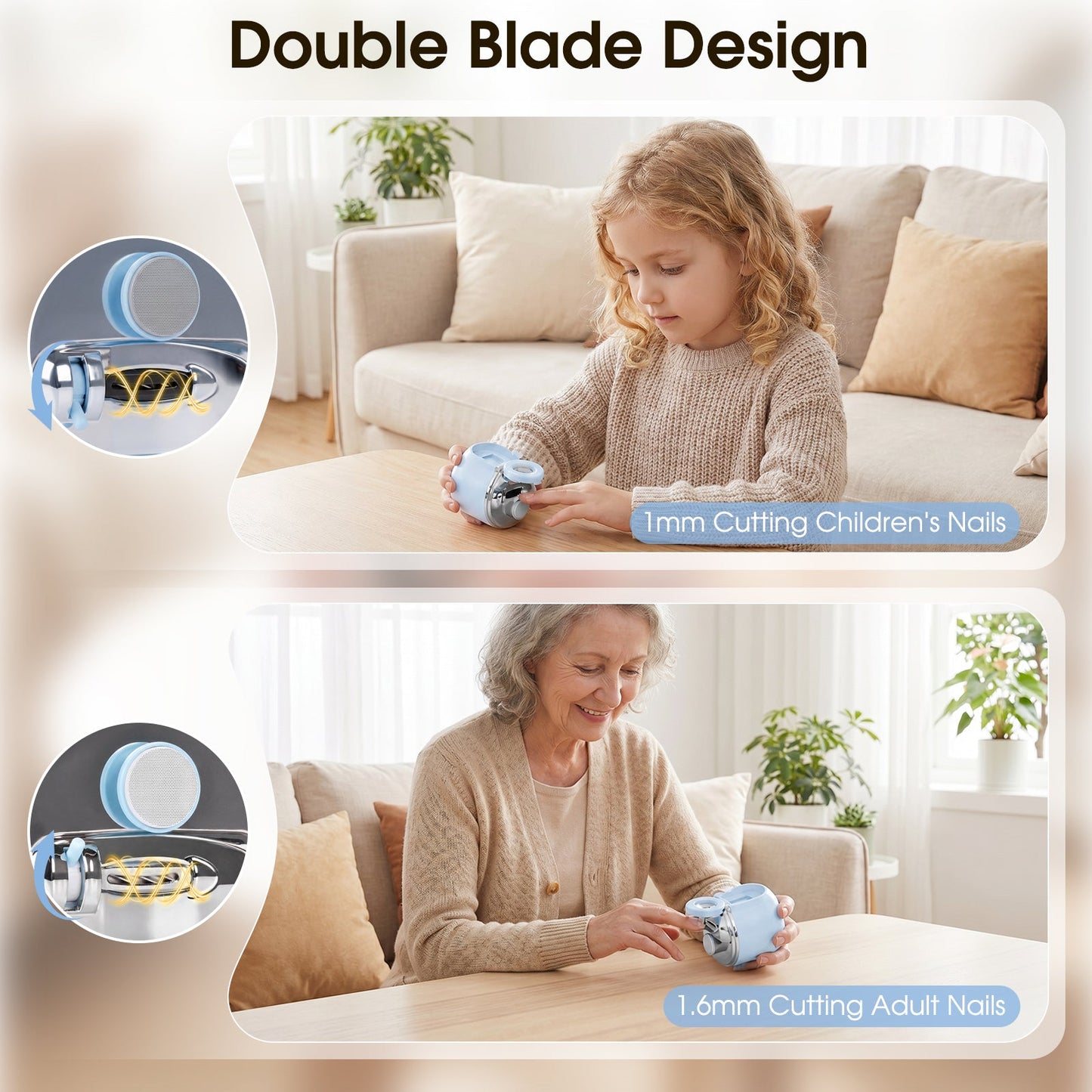 Advwin 3-in-1 Electric Nail Clipper with LED Light