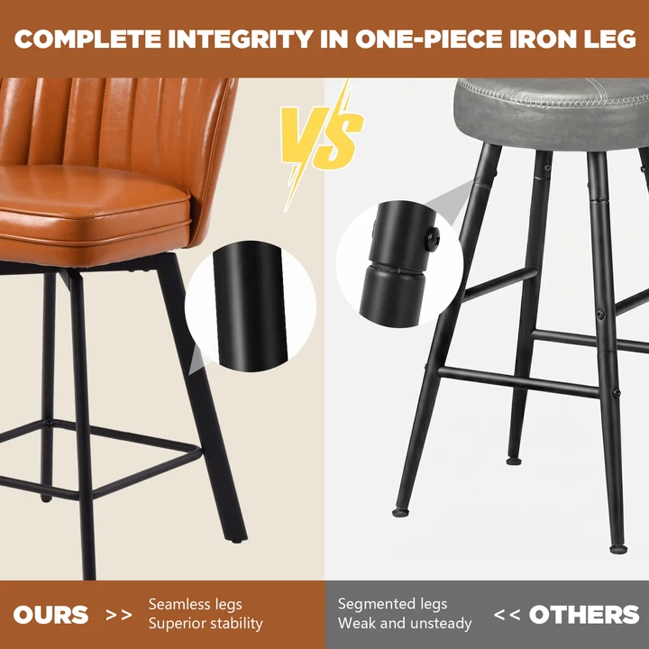 Advwin Set of 4 360° Swivel Bar Stools