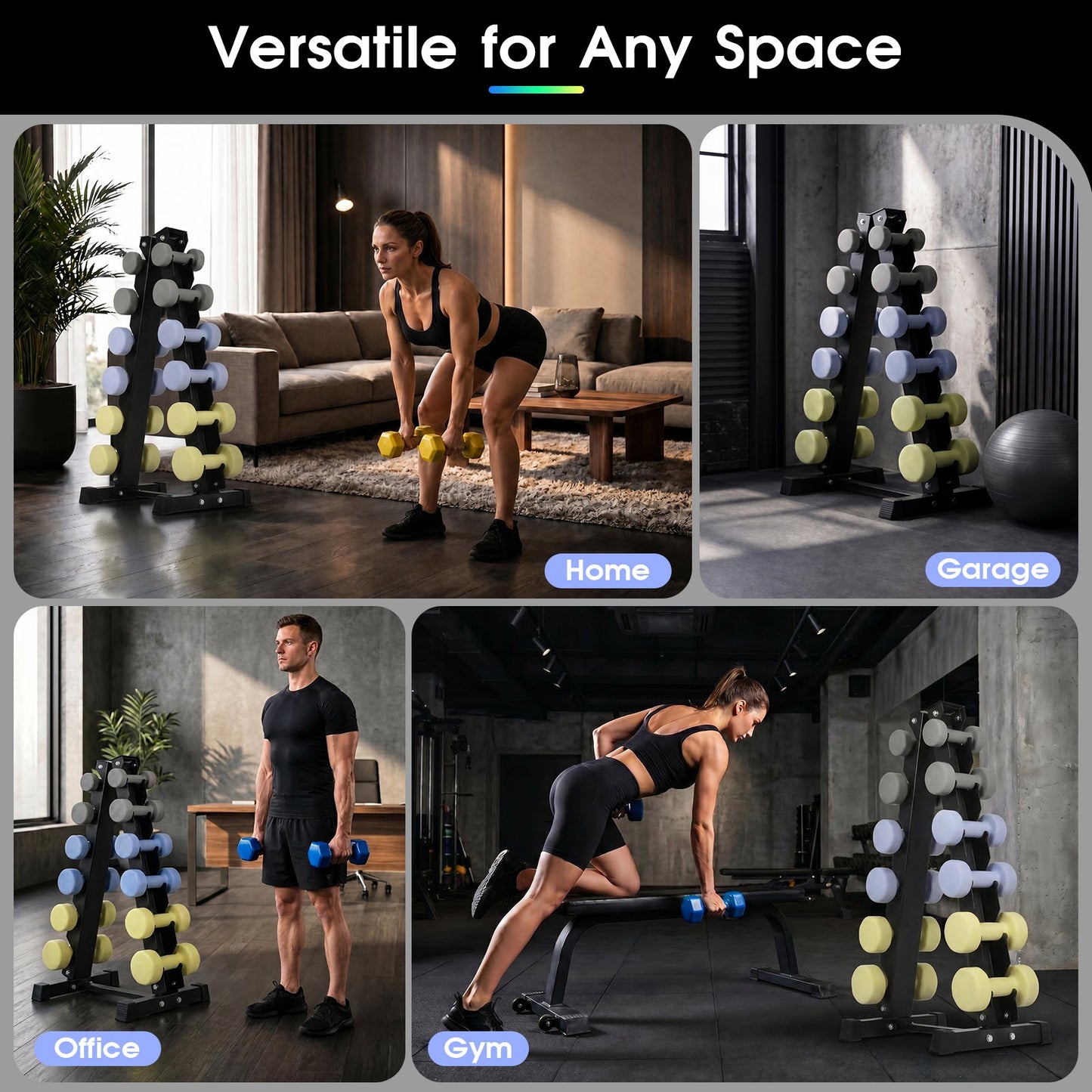 Advwin 6-Tier Heavy-Duty A-Frame Dumbbell Rack