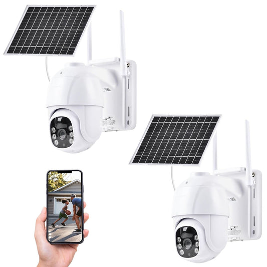 Advwin 2 PCS Solar Security Cameras Outdoor Wireless