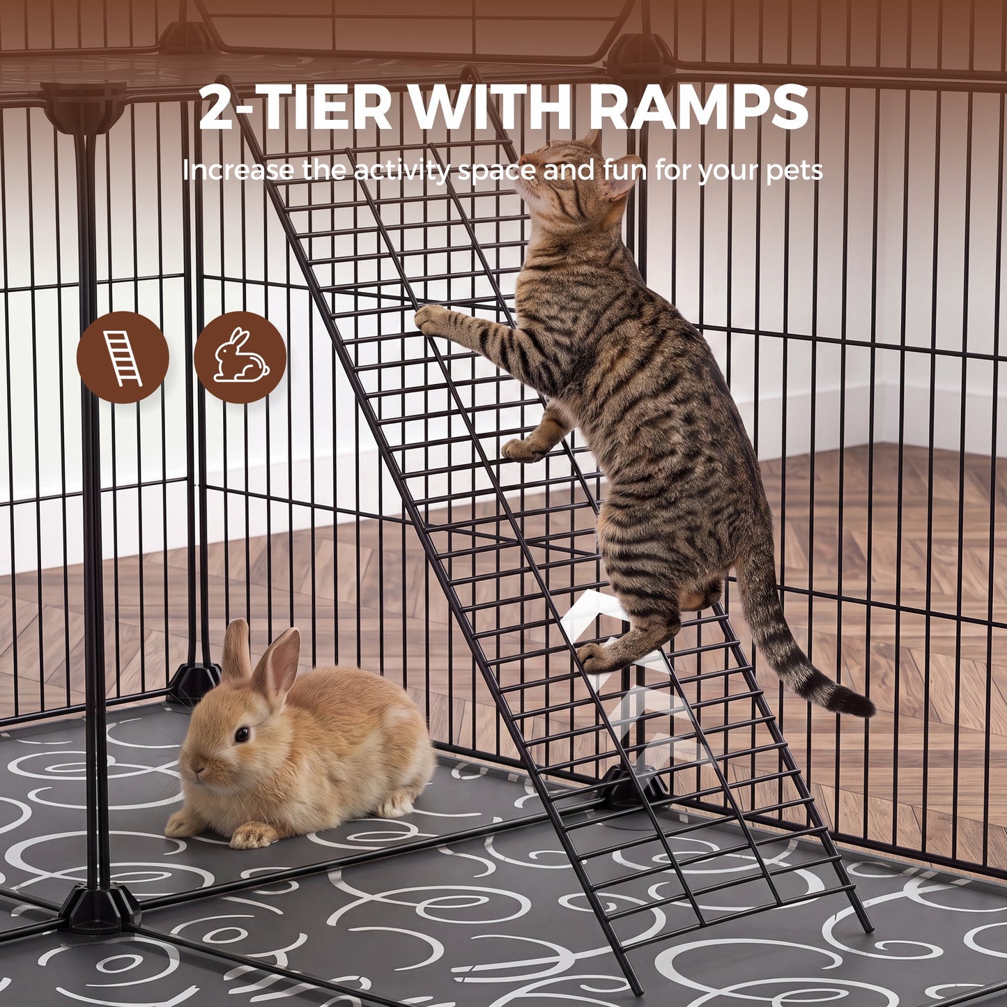 Advwin Metal Wire Pet Playpen Cat Enclosure