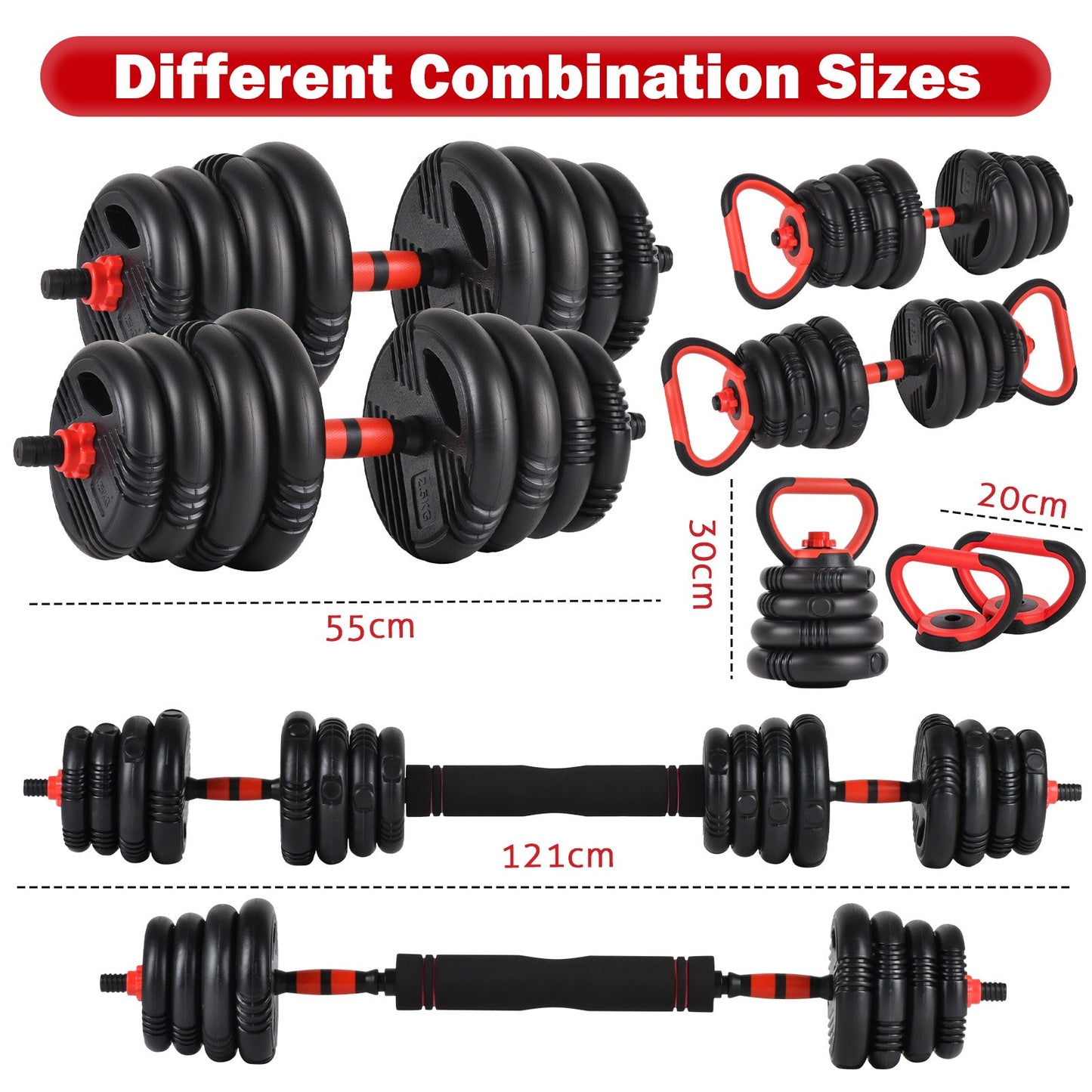 Advwin 5-in-1 Adjustable Dumbbells Set 30kg