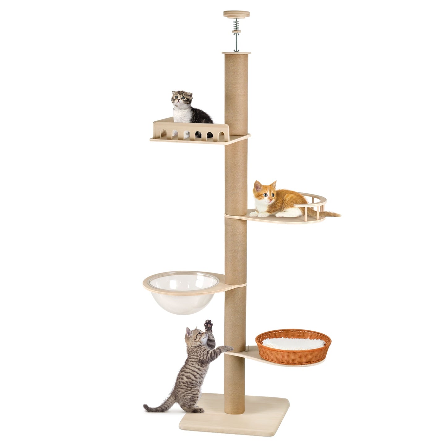 Advwin 5-Level Adjustable Cat Tree Tower 255¨C280cm