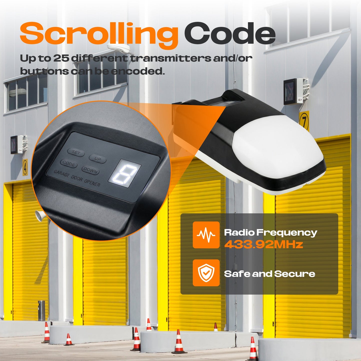 Advwin Garage Door Opener 800N Belt Drive DC Motor