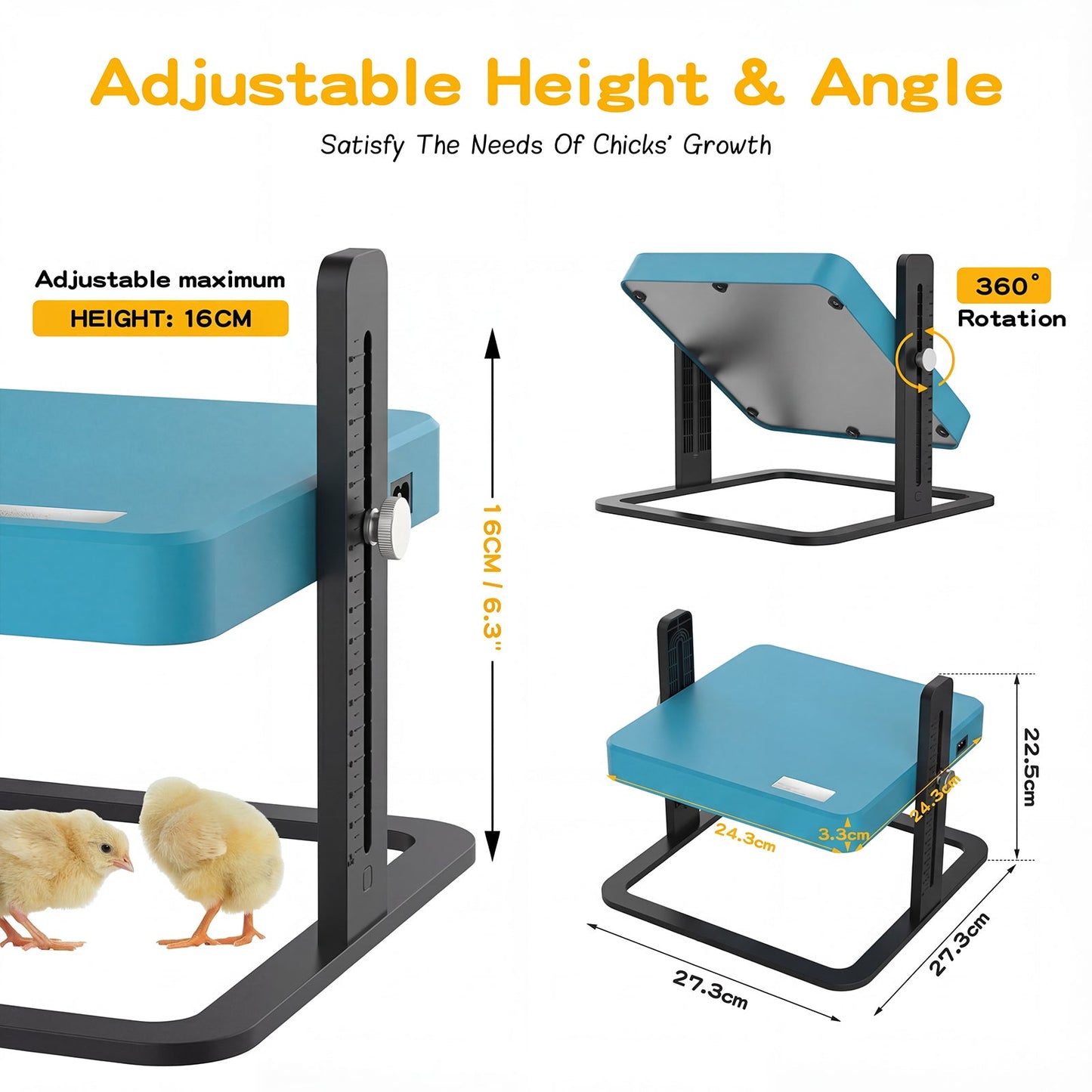 Advwin Chick Brooder Heater Plate Adjustable Height