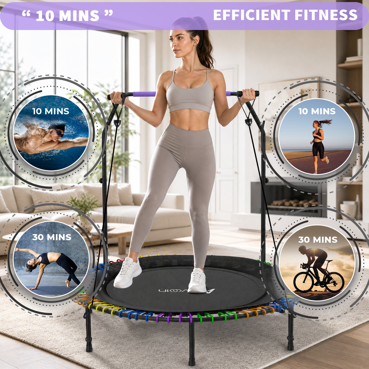 Advwin 48" Mini Trampoline Rebounder Foldable Trampoline
