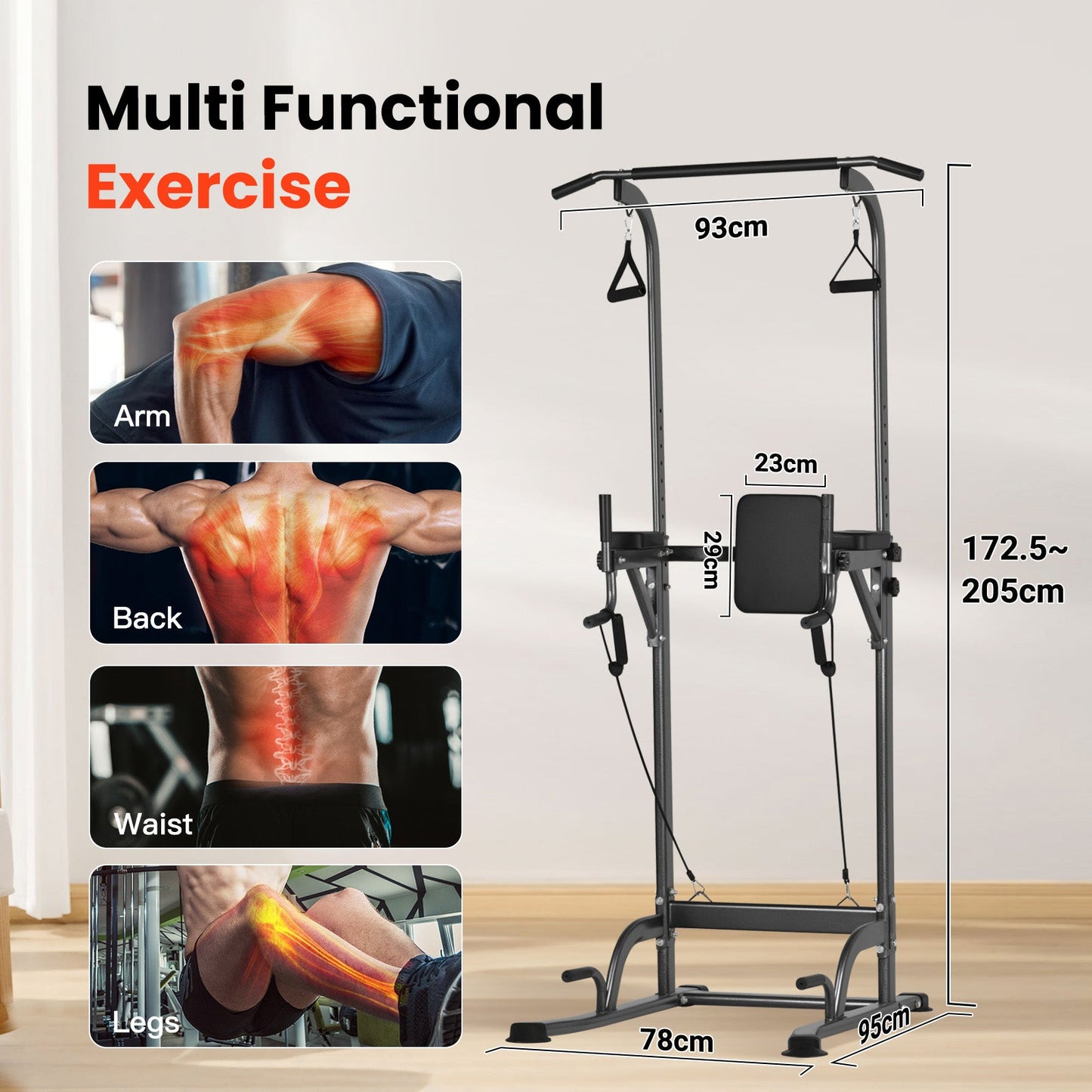 Advwin Pull Up Station Adjust Home Gym Power Tower