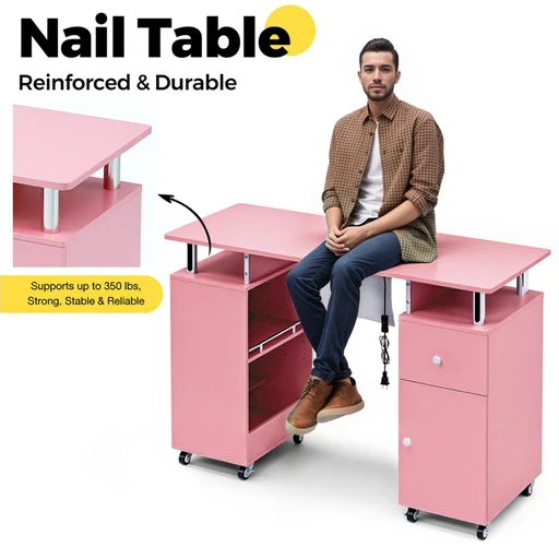 Advwin Manicure Table Nail Desk with Dust Collector
